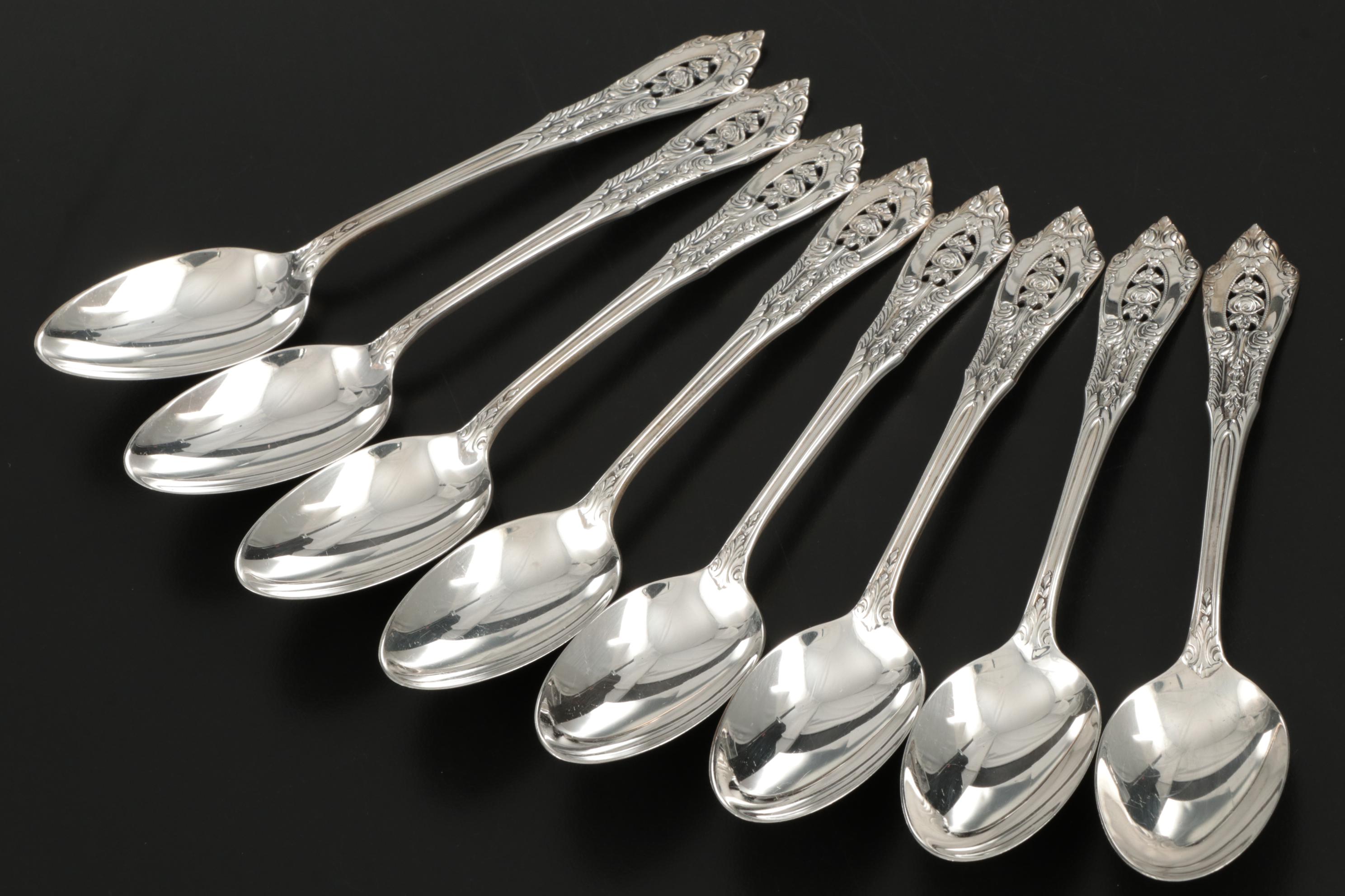 Wallace "Rose Point" Sterling Silver Flatware for Eight, Early to Mid 20th C.