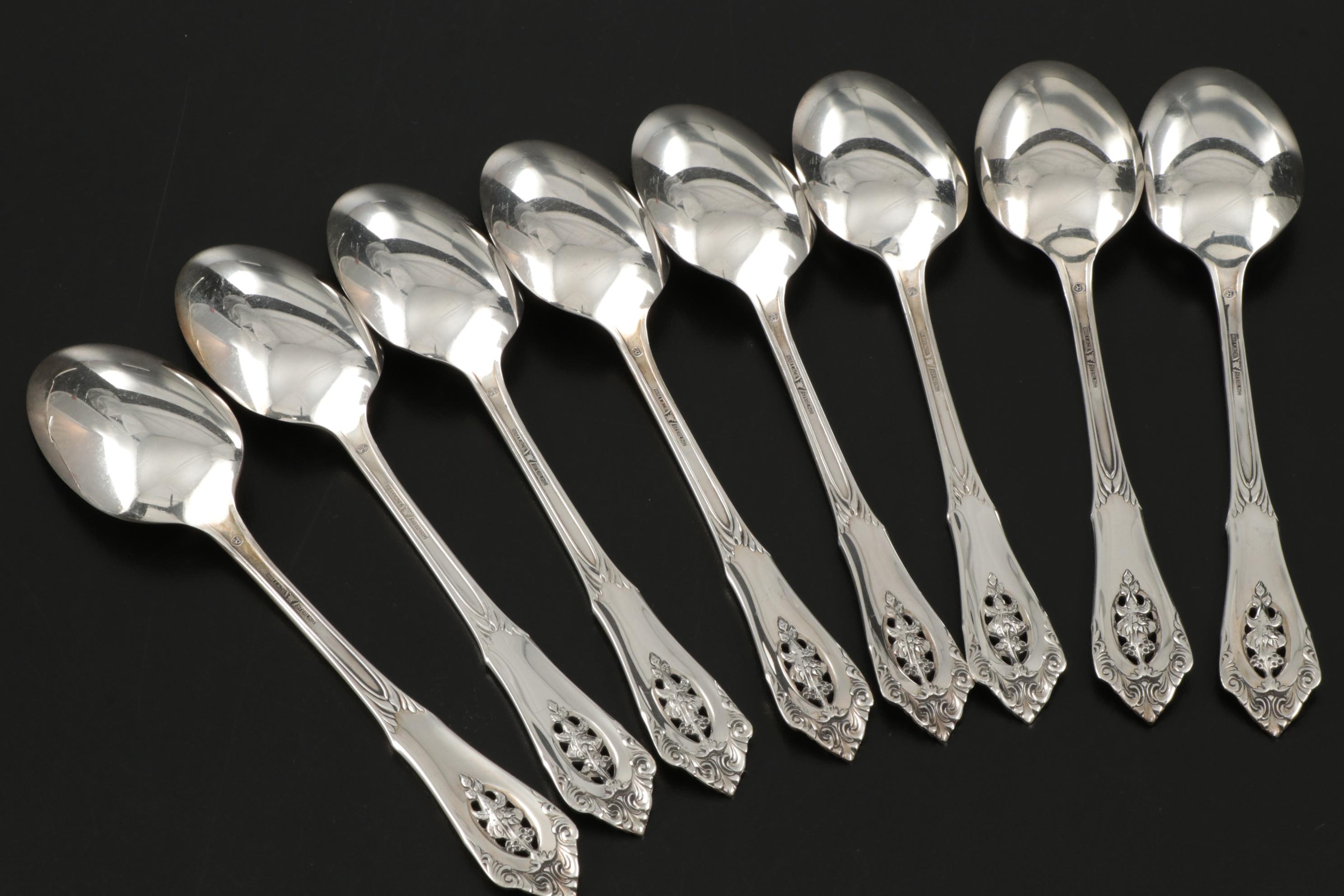 Wallace "Rose Point" Sterling Silver Flatware for Eight, Early to Mid 20th C.