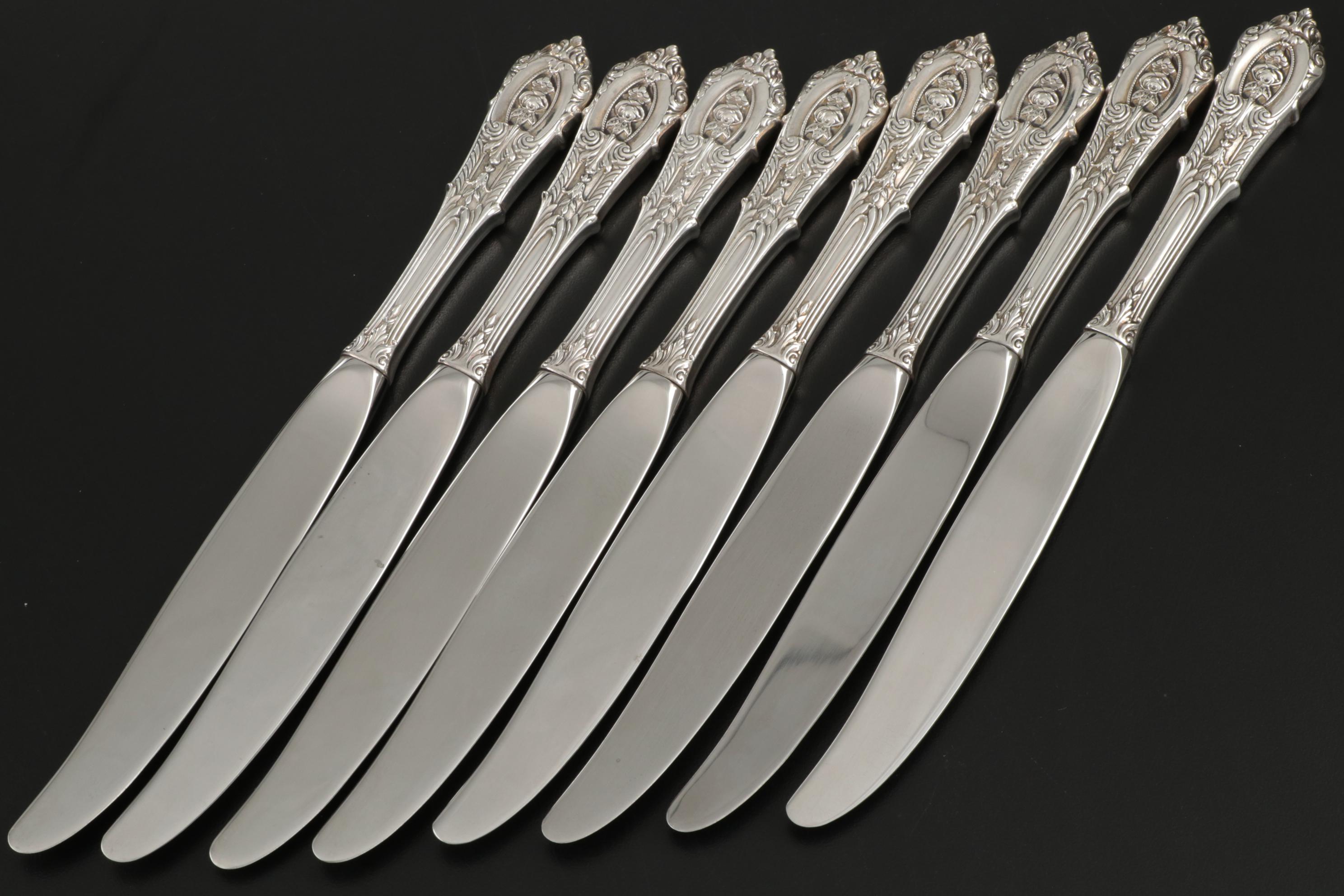 Wallace "Rose Point" Sterling Silver Flatware for Eight, Early to Mid 20th C.