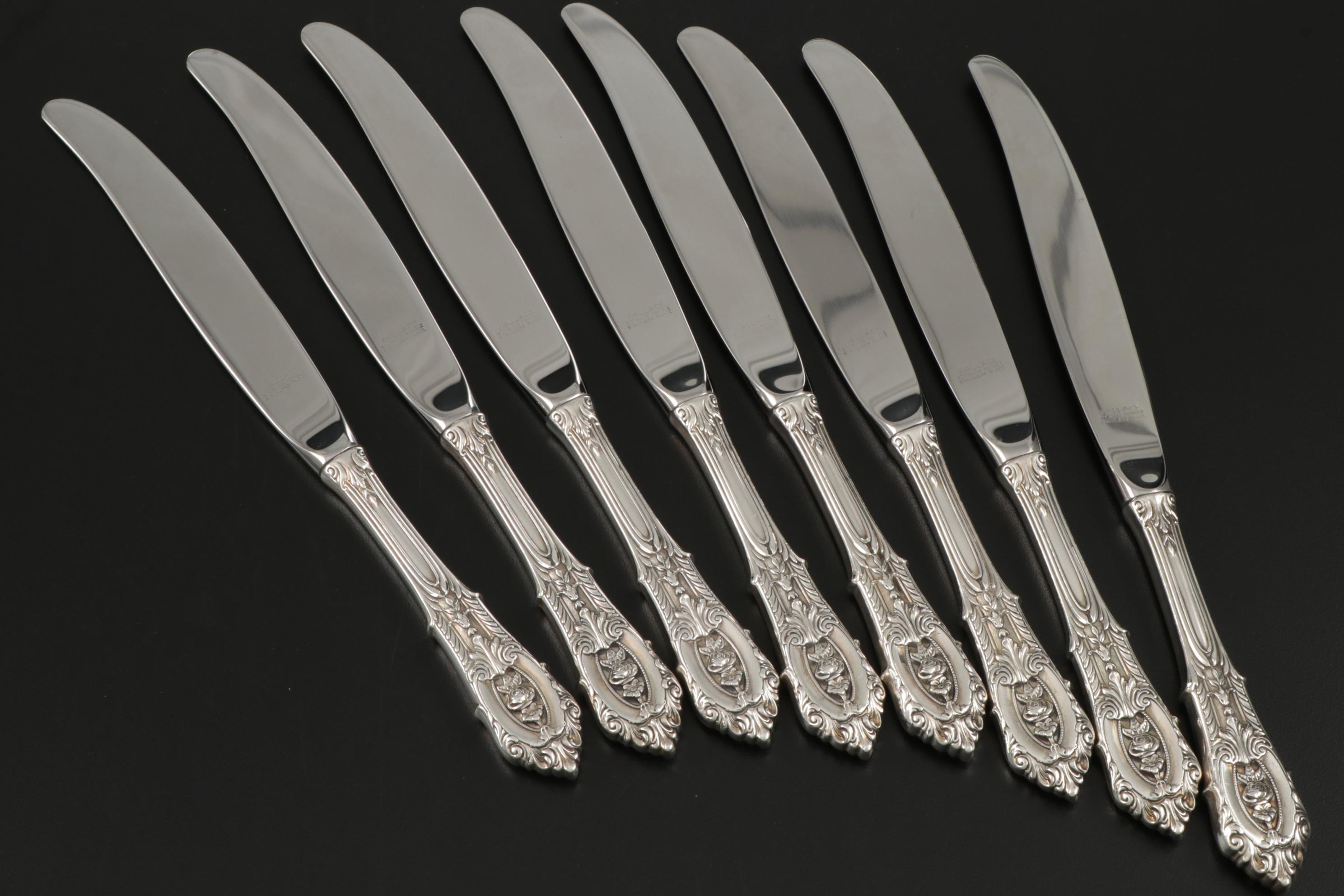Wallace "Rose Point" Sterling Silver Flatware for Eight, Early to Mid 20th C.