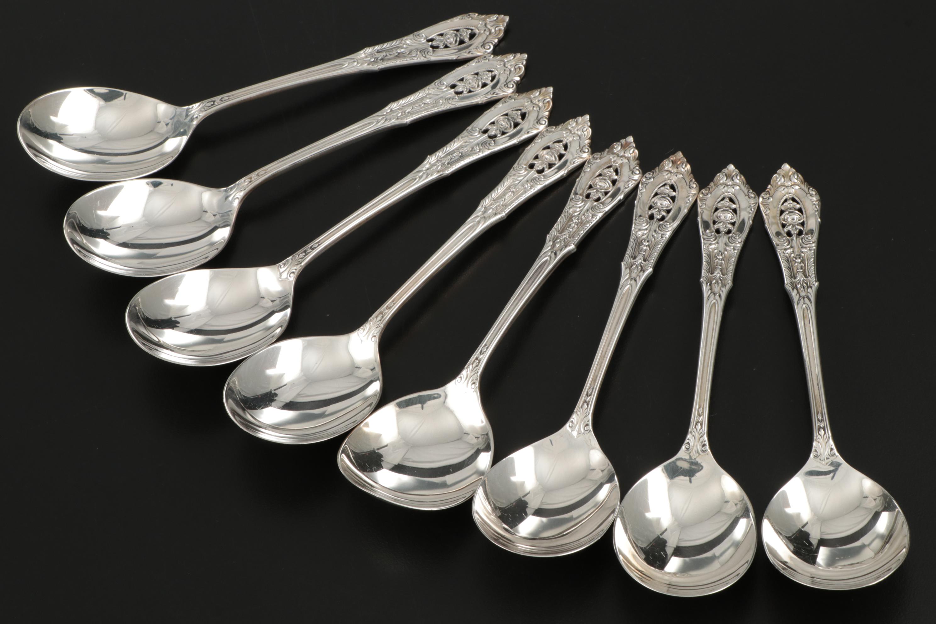 Wallace "Rose Point" Sterling Silver Flatware for Eight, Early to Mid 20th C.