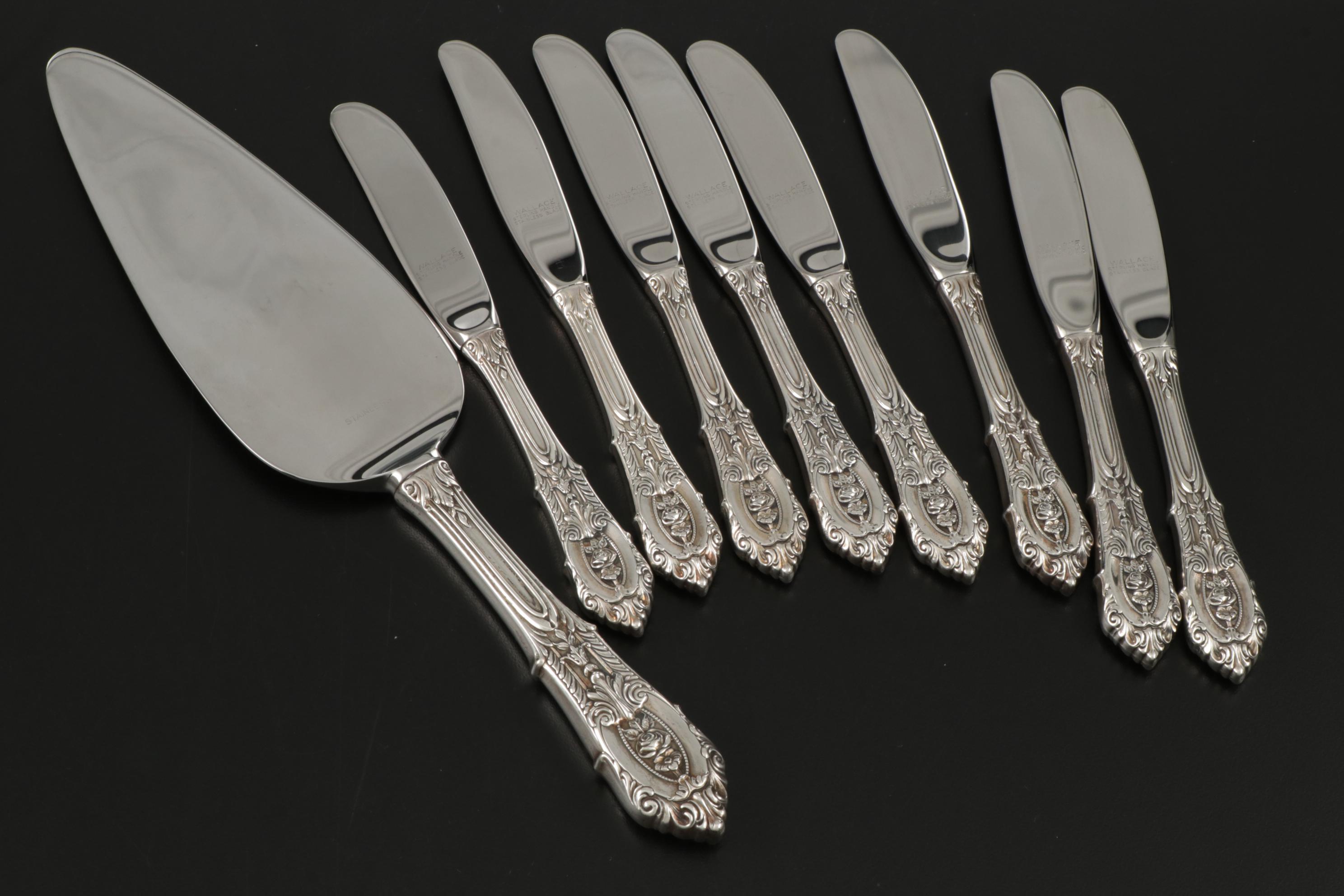 Wallace "Rose Point" Sterling Silver Flatware for Eight, Early to Mid 20th C.