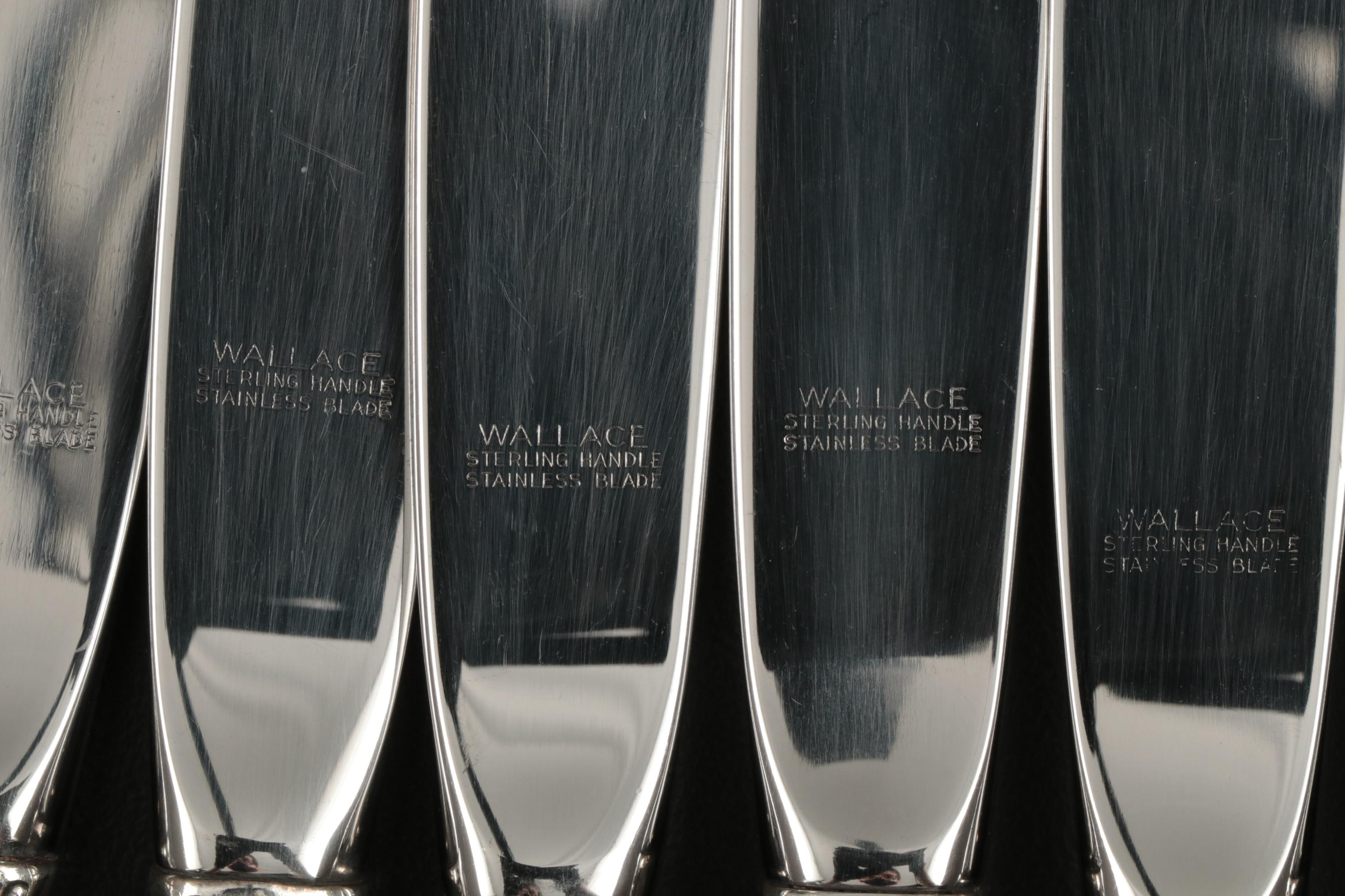 Wallace "Rose Point" Sterling Silver Flatware for Eight, Early to Mid 20th C.