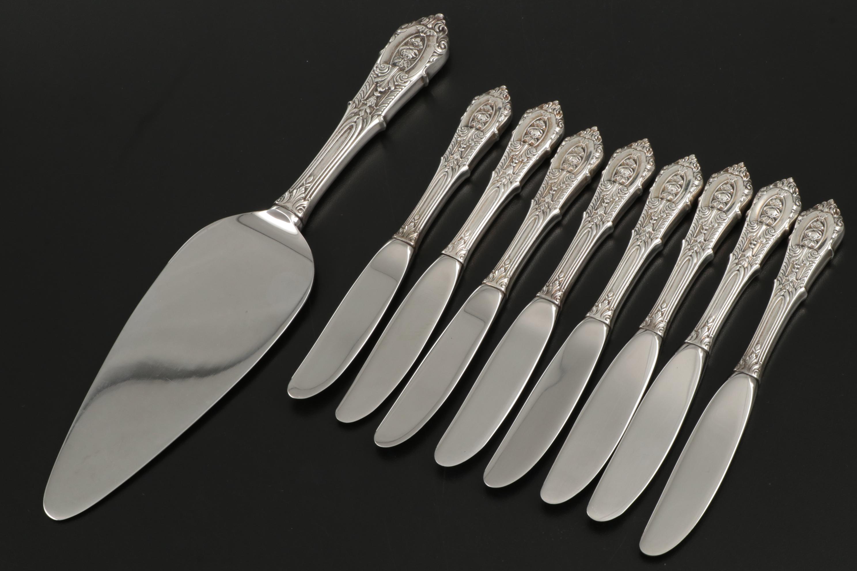 Wallace "Rose Point" Sterling Silver Flatware for Eight, Early to Mid 20th C.