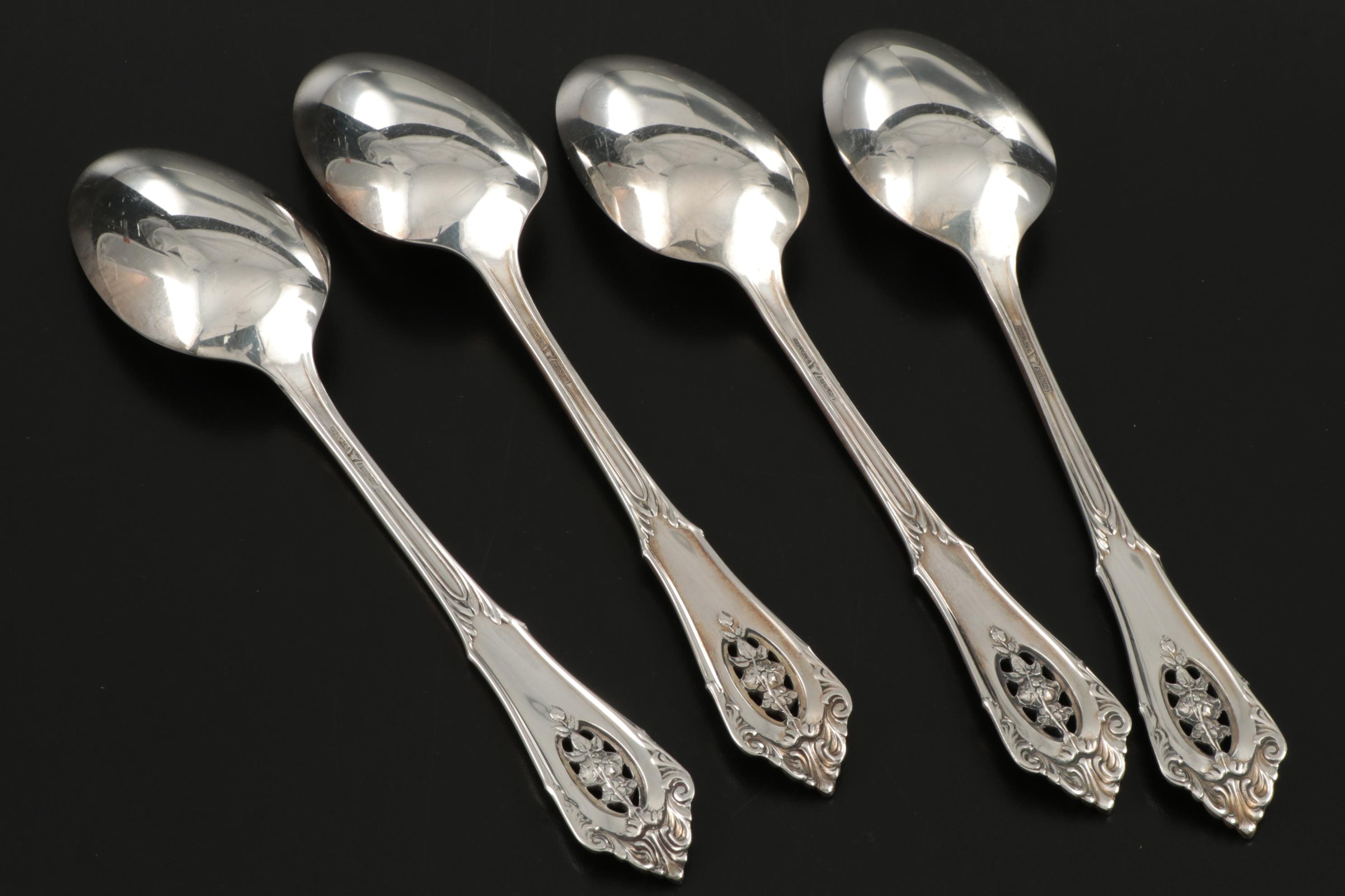 Wallace "Rose Point" Sterling Silver Flatware for Eight, Early to Mid 20th C.