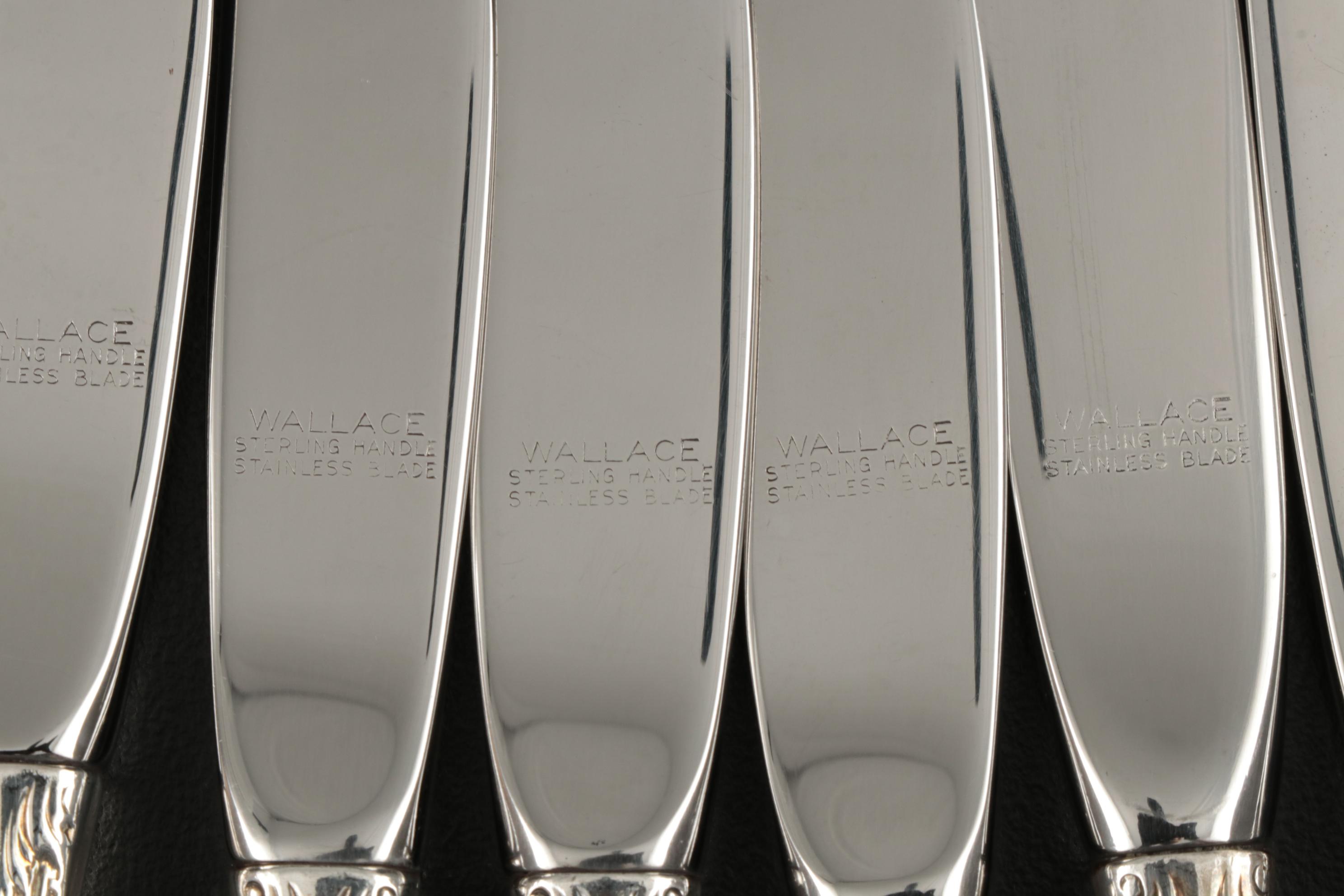 Wallace "Rose Point" Sterling Silver Flatware for Eight, Early to Mid 20th C.