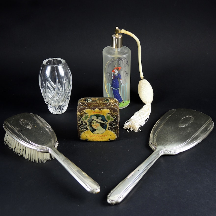 Saart Brothers Sterling Silver Hand Mirror and Other Vanity Items