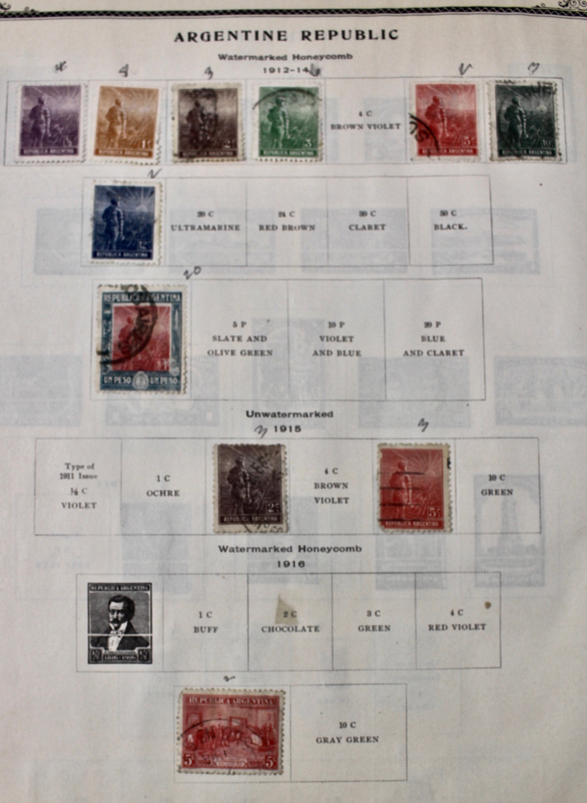 International Stamp Collection in Early Scott's Stamp Album, 1901–1920