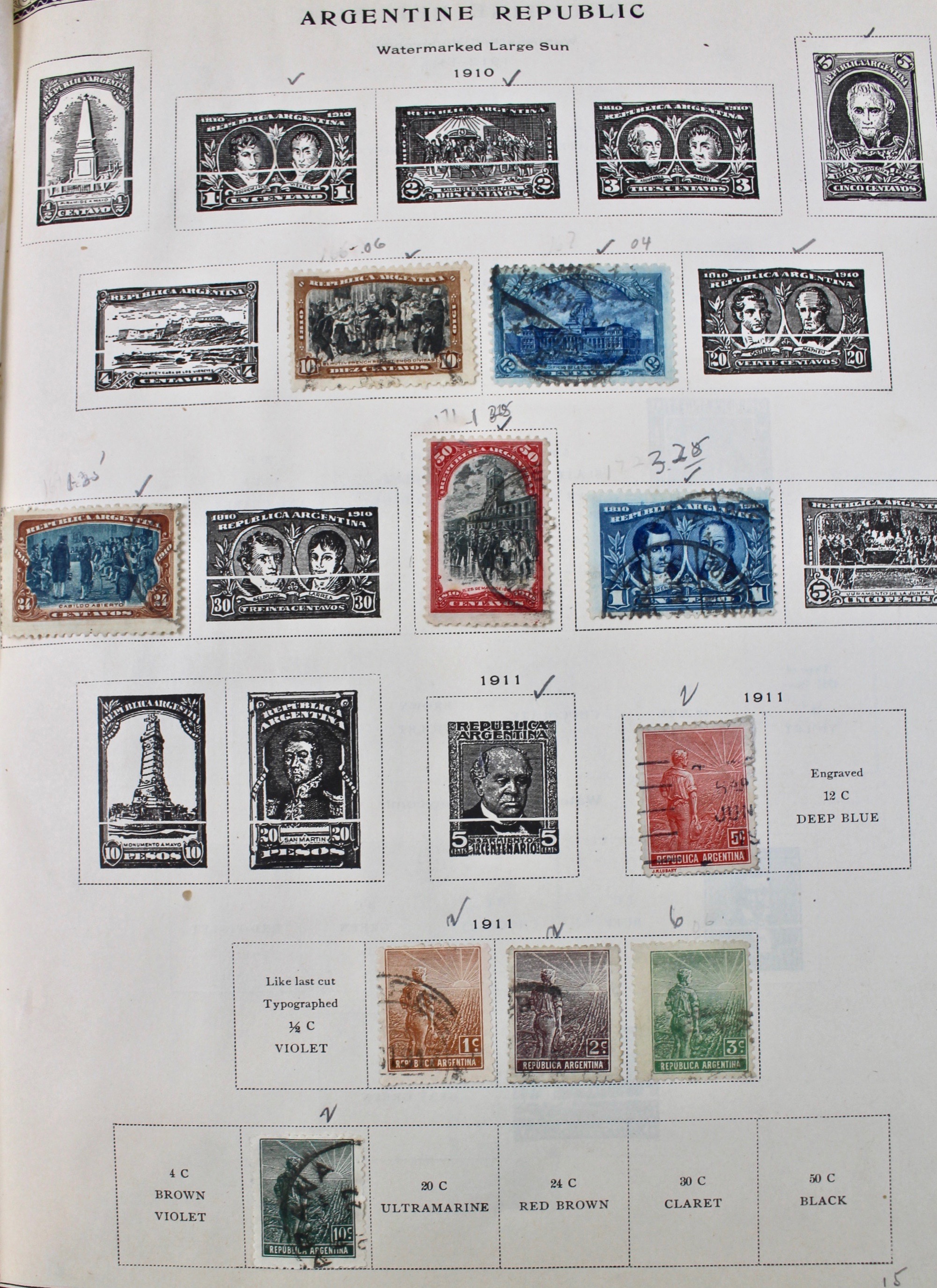 International Stamp Collection in Early Scott's Stamp Album, 1901–1920
