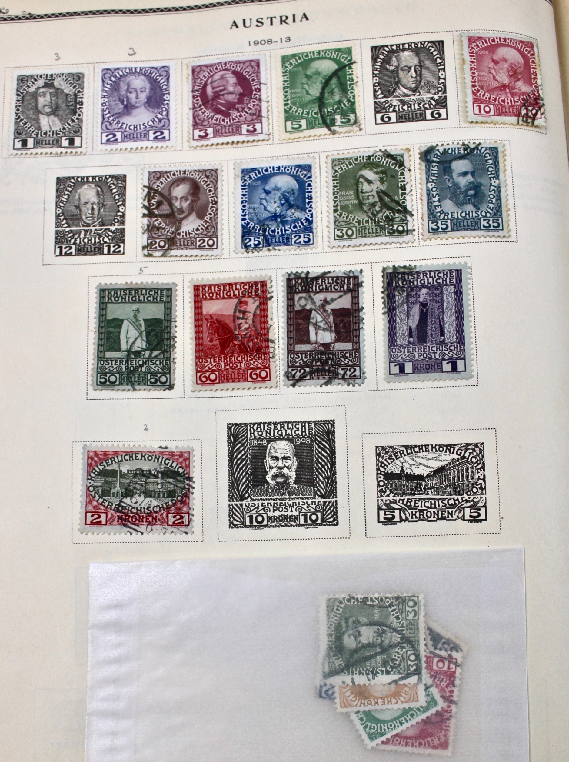 International Stamp Collection in Early Scott's Stamp Album, 1901–1920