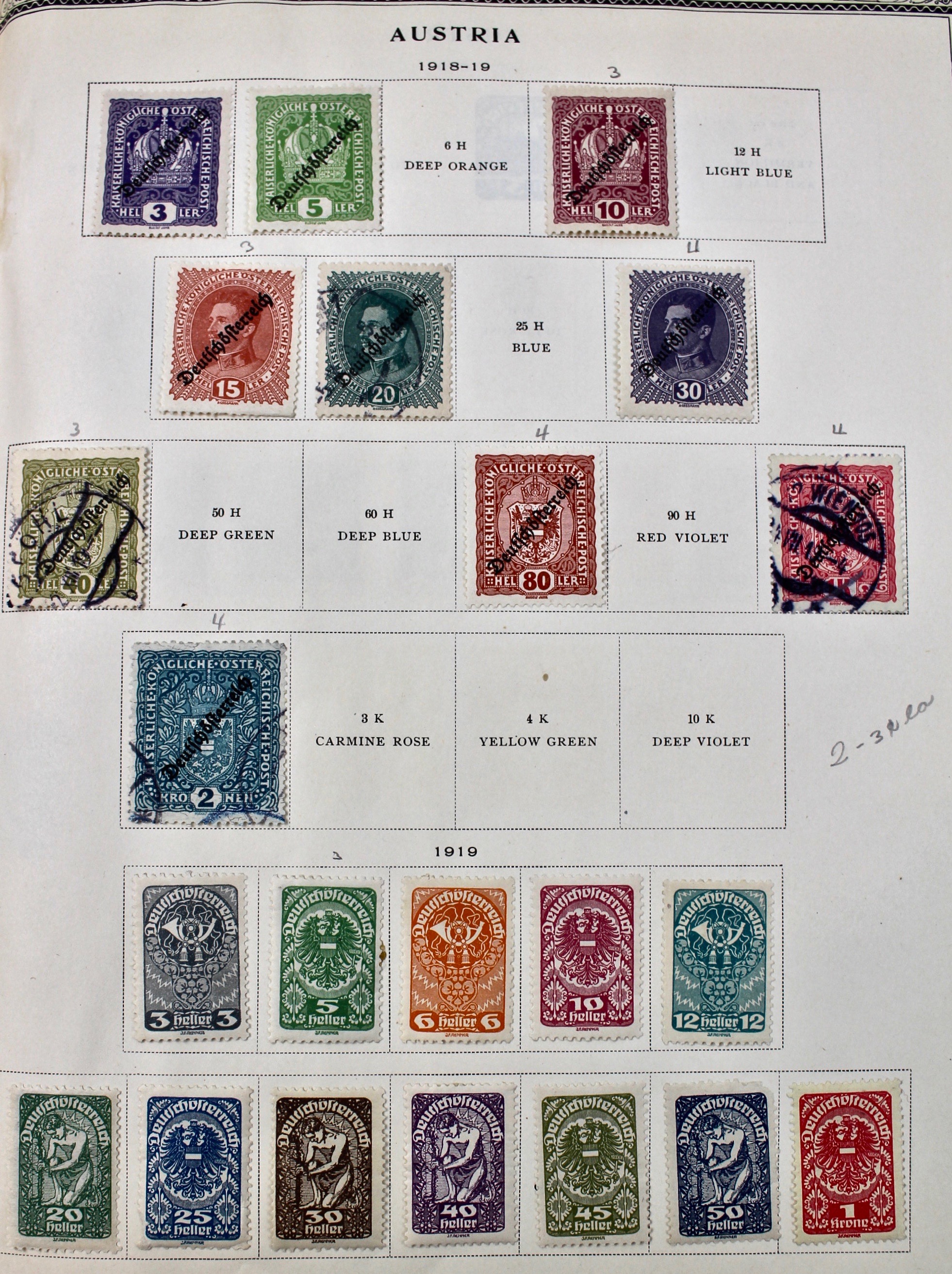 International Stamp Collection in Early Scott's Stamp Album, 1901–1920