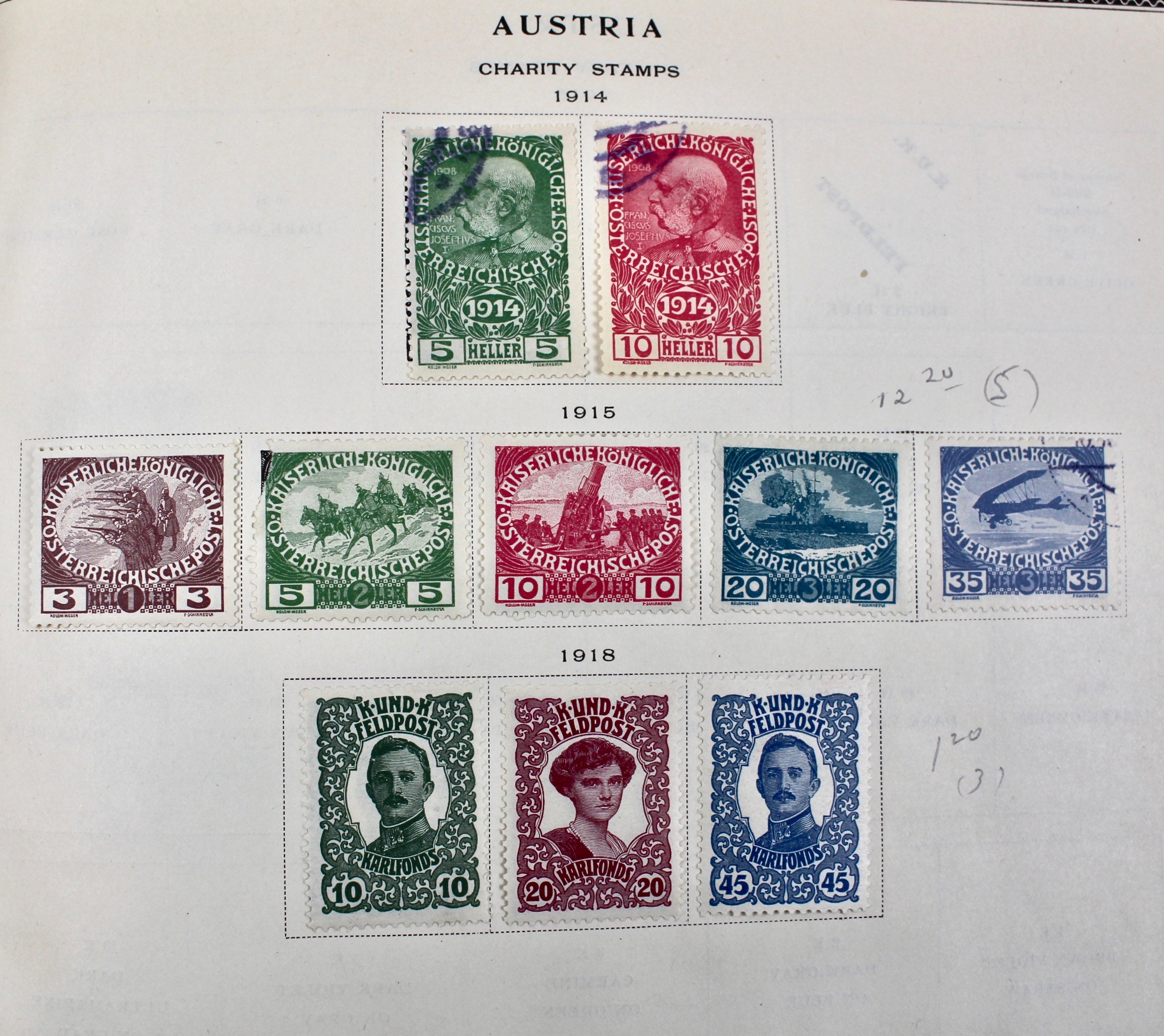 International Stamp Collection in Early Scott's Stamp Album, 1901–1920
