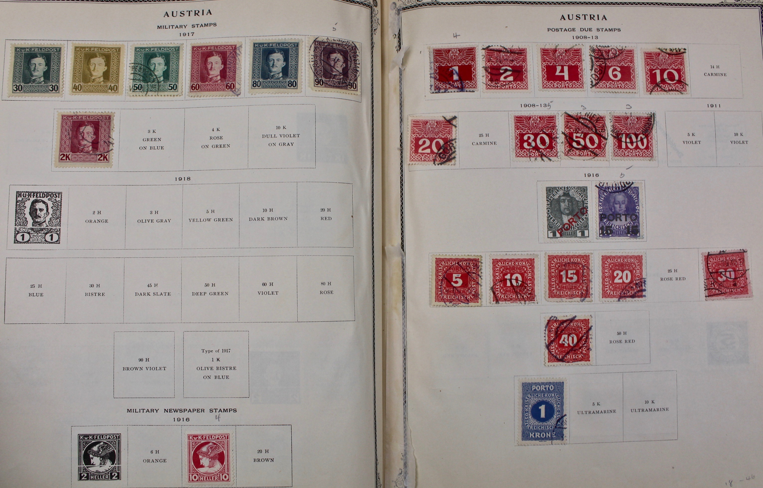International Stamp Collection in Early Scott's Stamp Album, 1901–1920