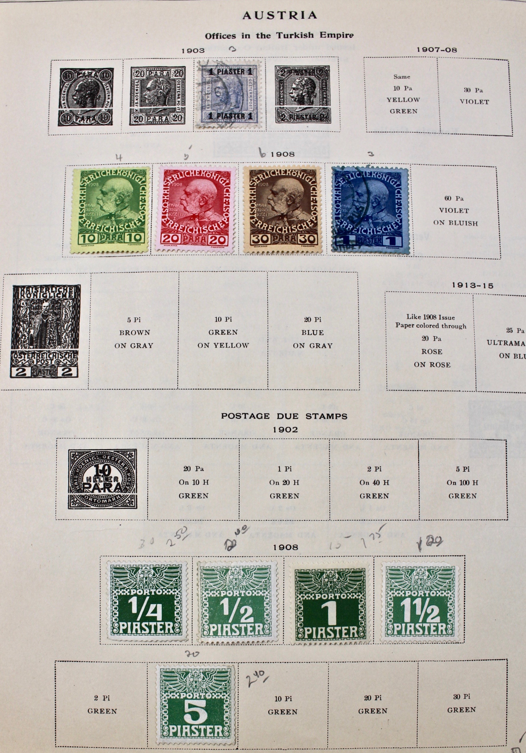 International Stamp Collection in Early Scott's Stamp Album, 1901–1920