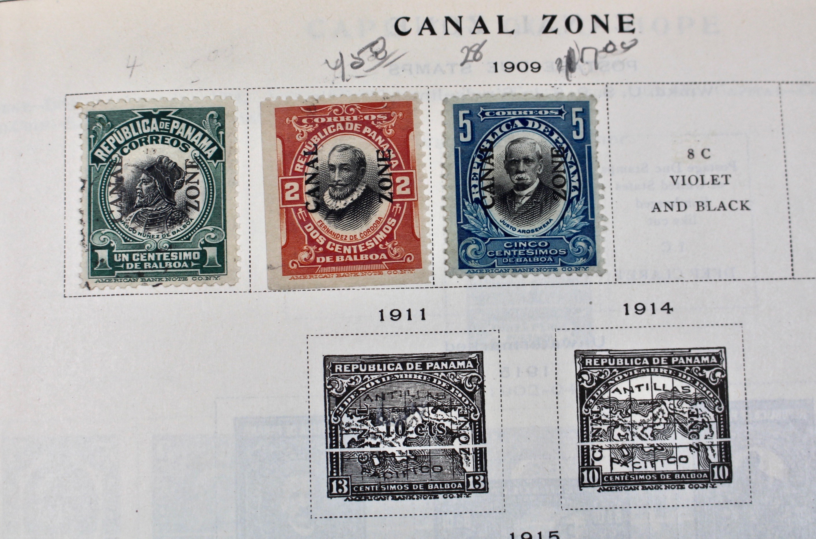 International Stamp Collection in Early Scott's Stamp Album, 1901–1920