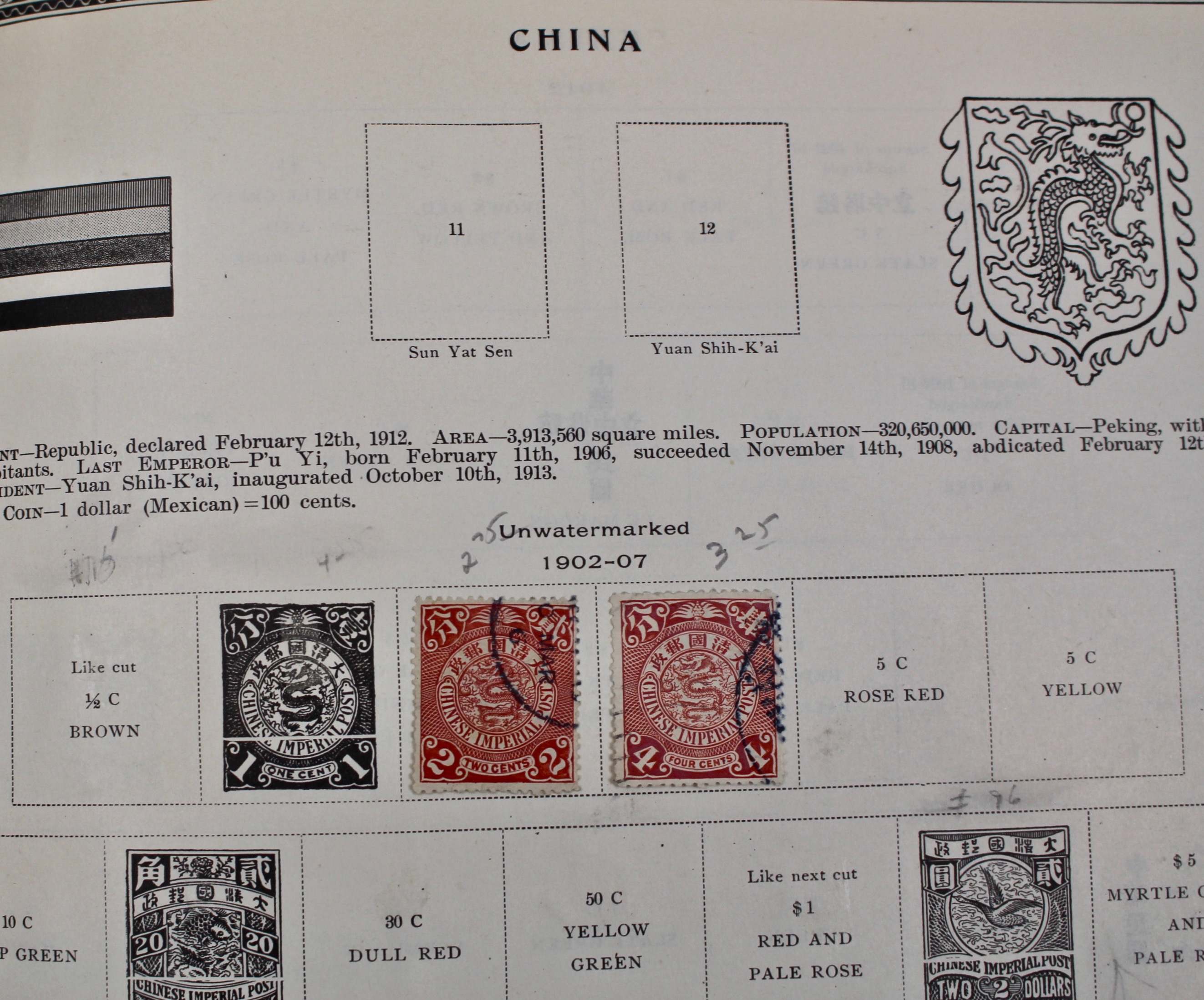 International Stamp Collection in Early Scott's Stamp Album, 1901–1920