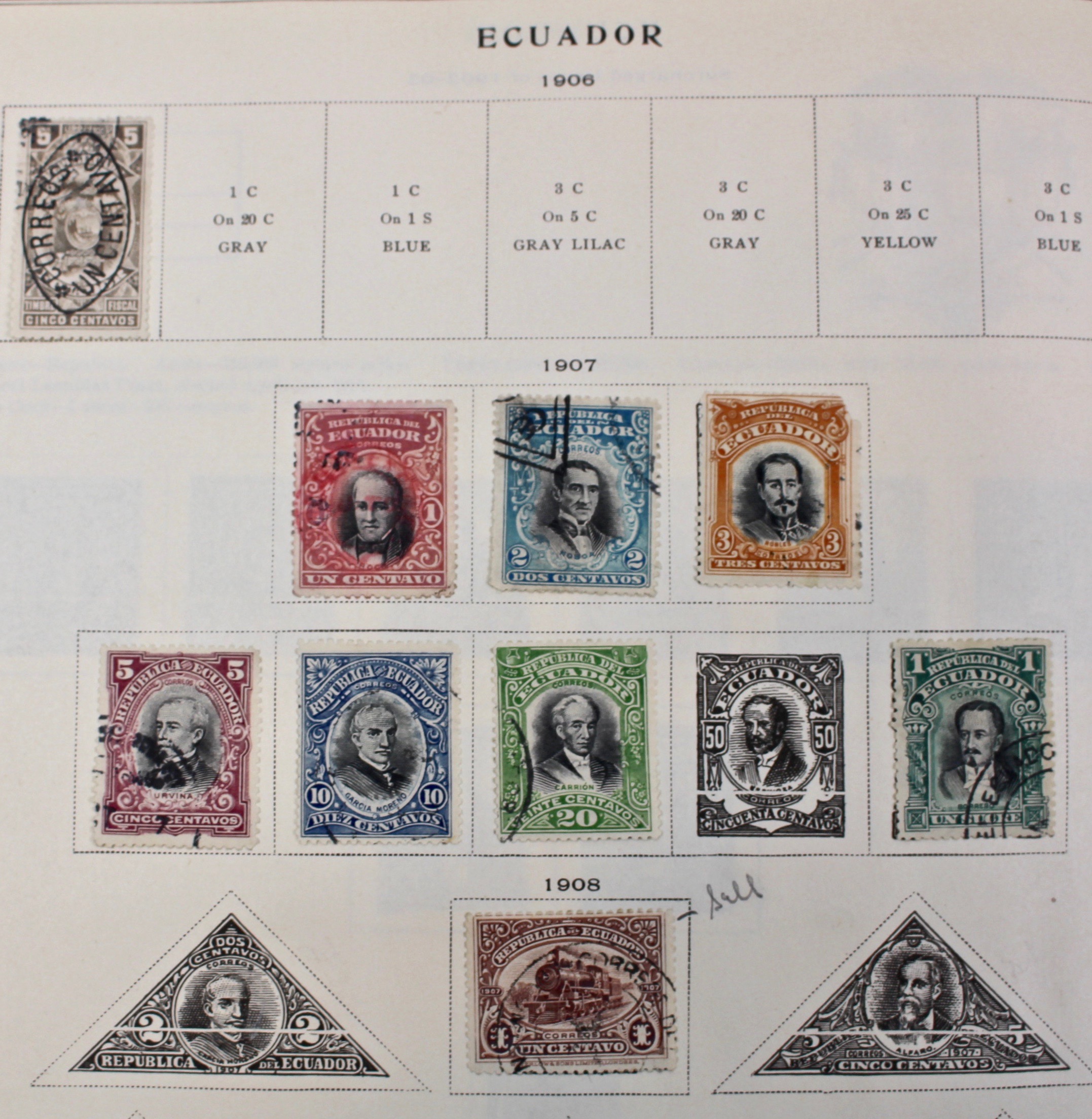 International Stamp Collection in Early Scott's Stamp Album, 1901–1920