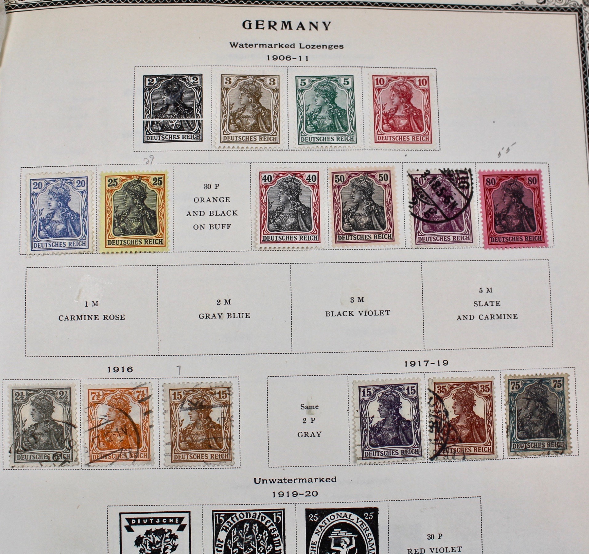 International Stamp Collection in Early Scott's Stamp Album, 1901–1920