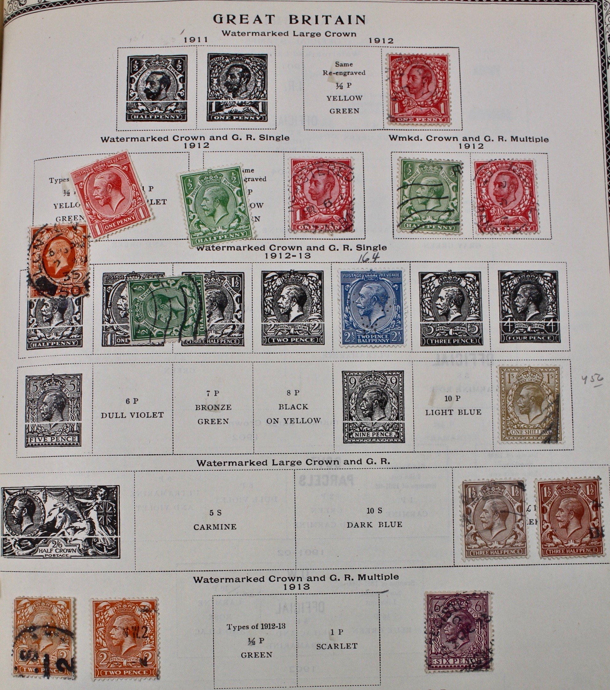 International Stamp Collection in Early Scott's Stamp Album, 1901–1920