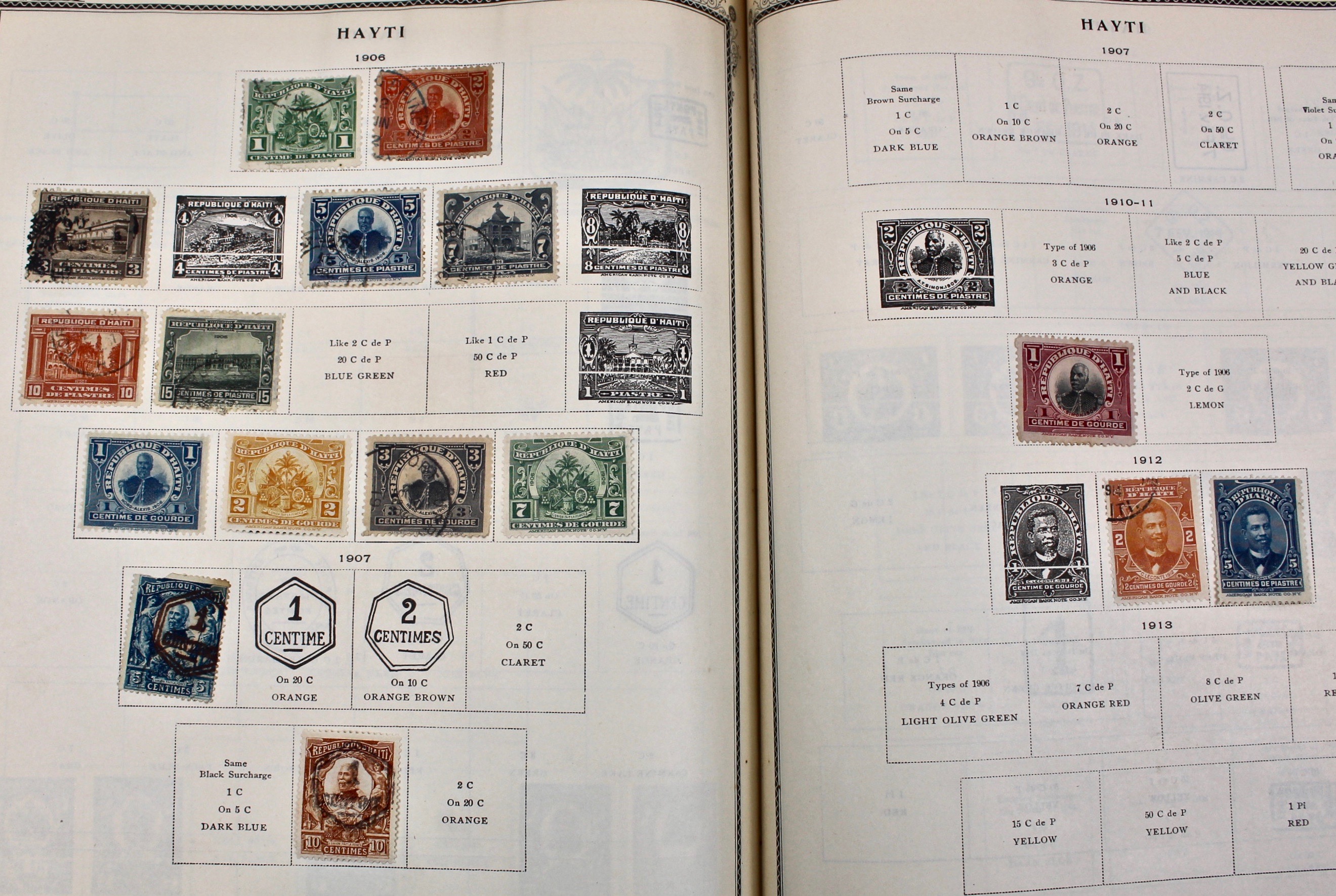 International Stamp Collection in Early Scott's Stamp Album, 1901–1920