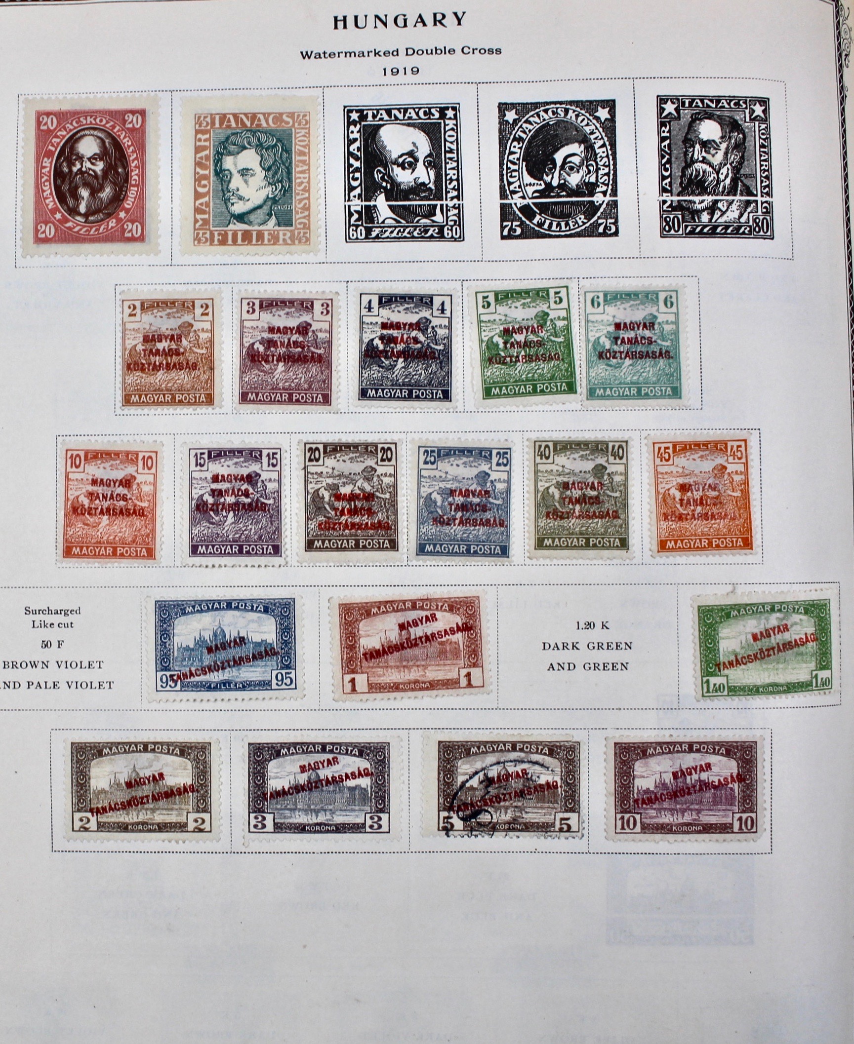 International Stamp Collection in Early Scott's Stamp Album, 1901–1920