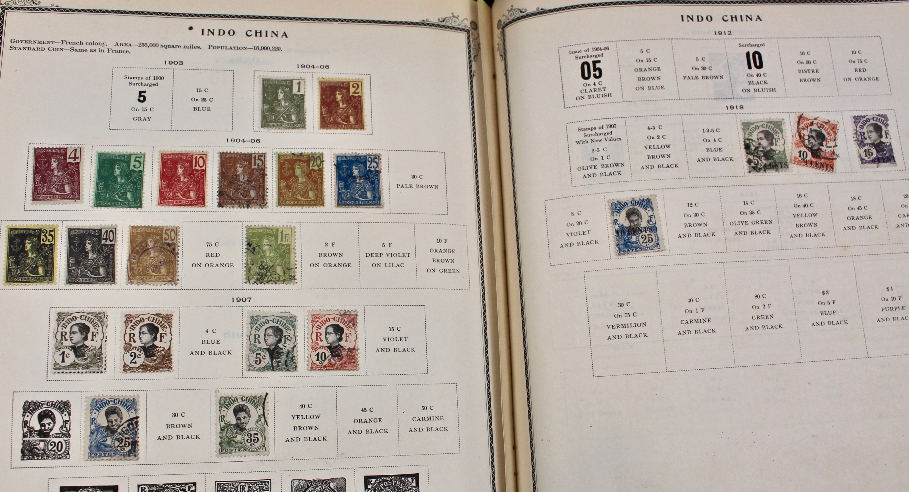 International Stamp Collection in Early Scott's Stamp Album, 1901–1920