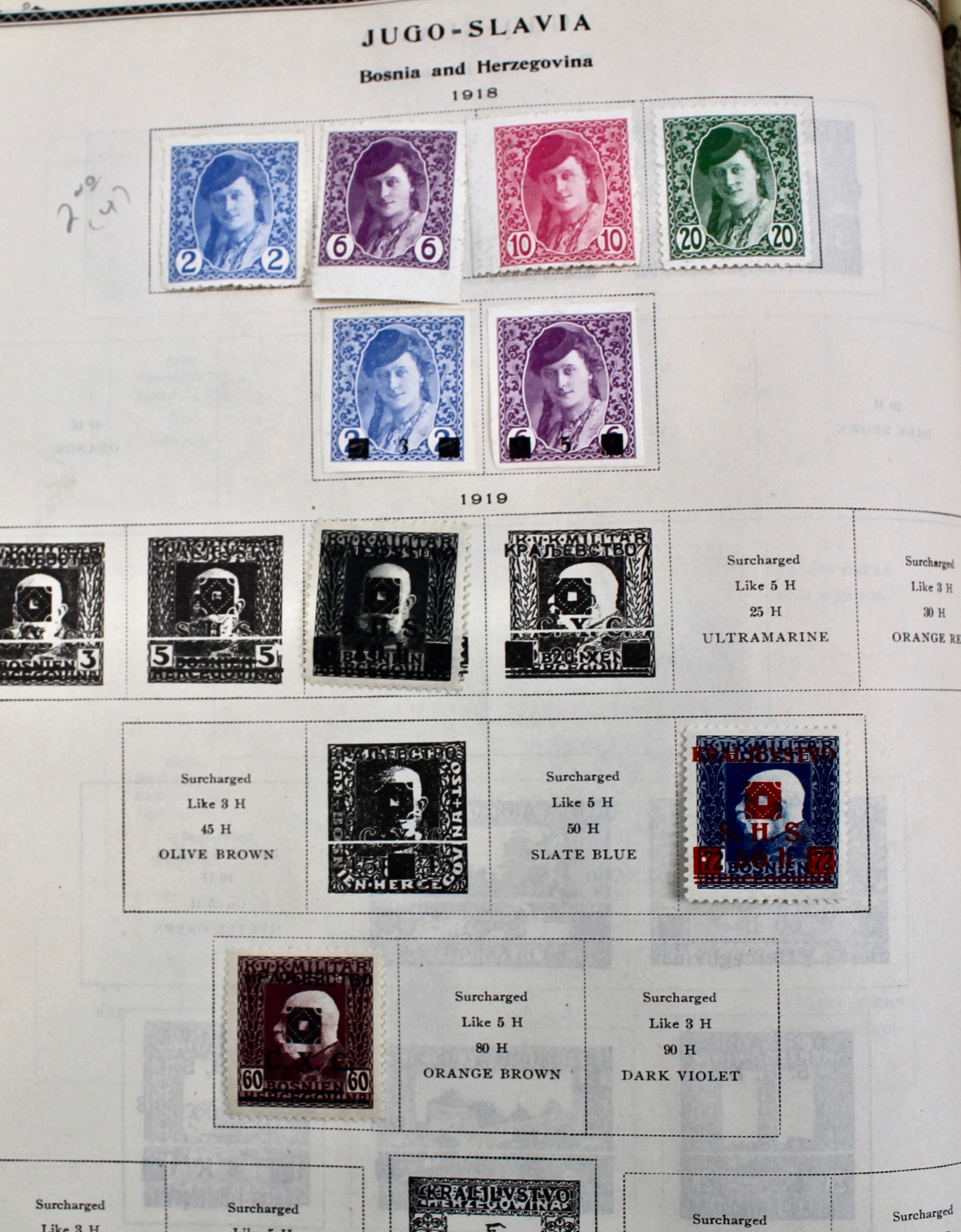 International Stamp Collection in Early Scott's Stamp Album, 1901–1920