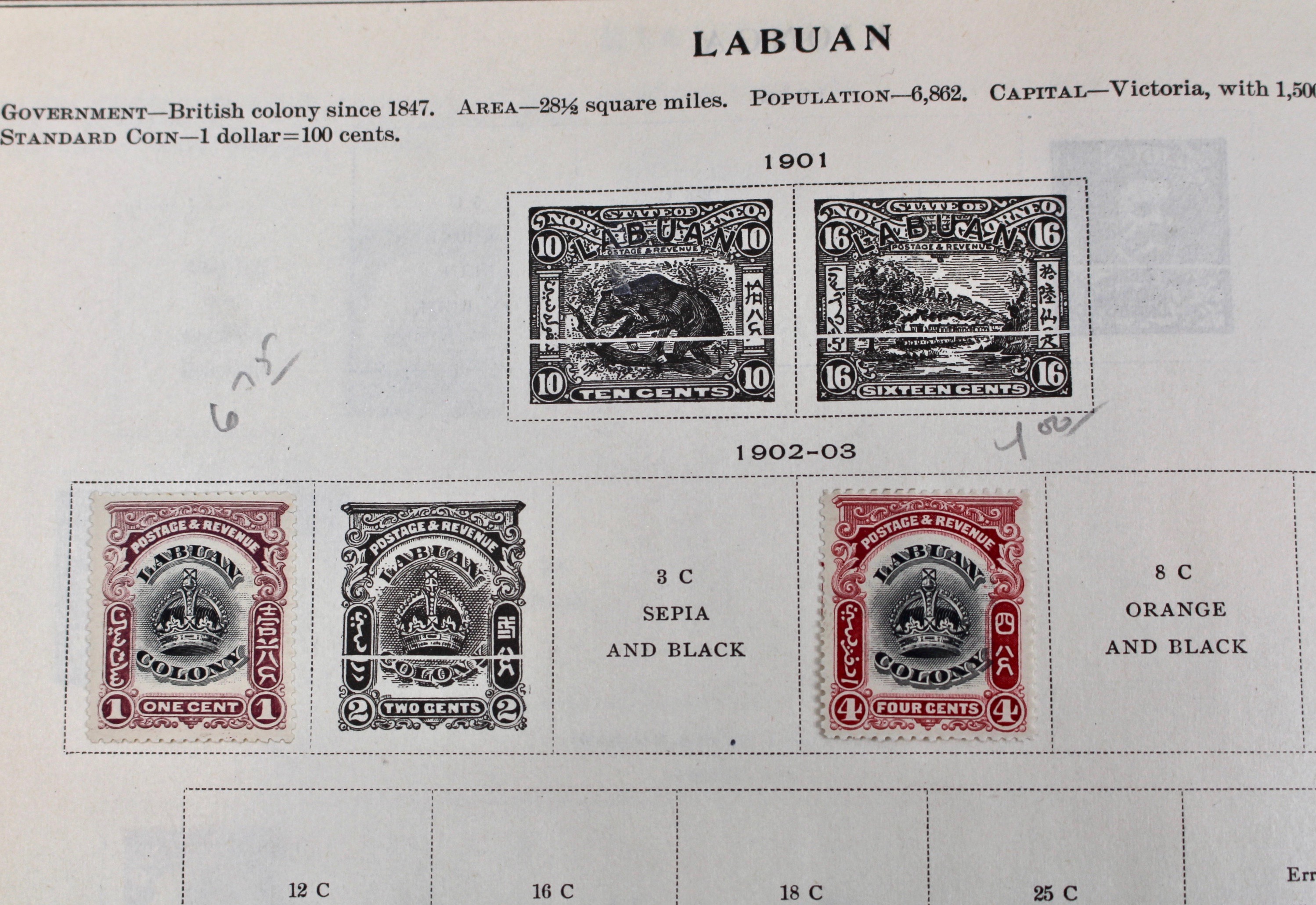 International Stamp Collection in Early Scott's Stamp Album, 1901–1920