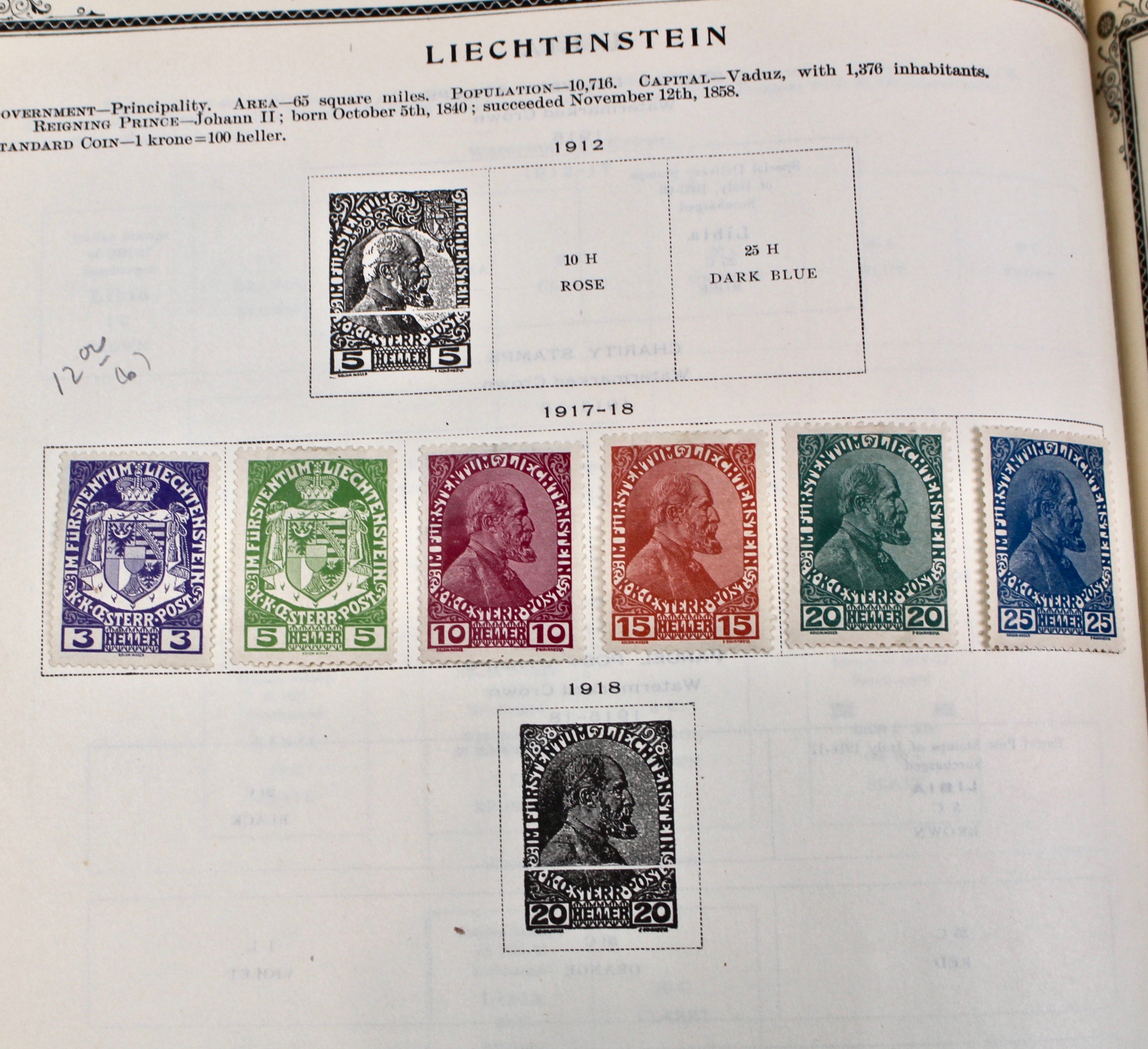International Stamp Collection in Early Scott's Stamp Album, 1901–1920