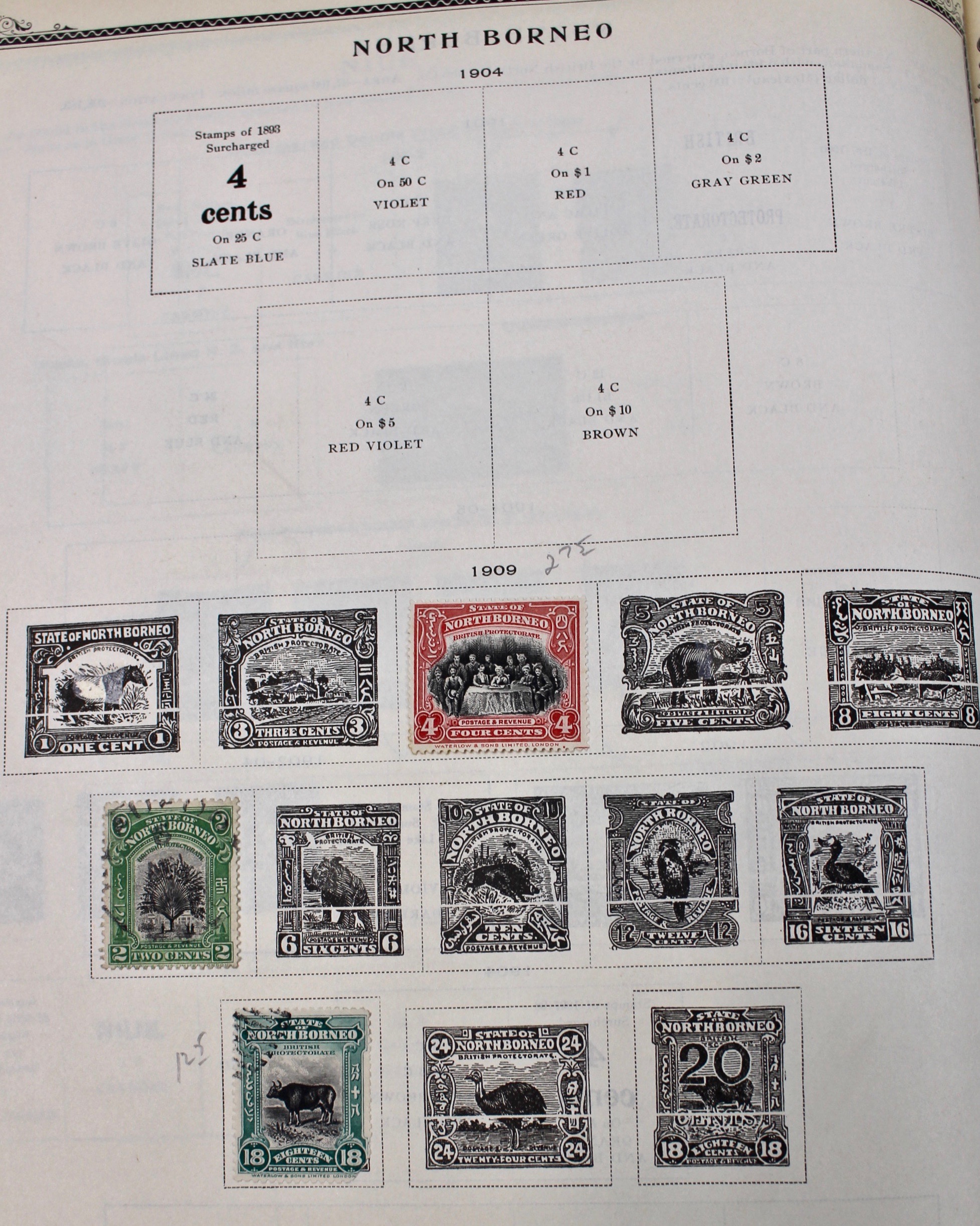 International Stamp Collection in Early Scott's Stamp Album, 1901–1920