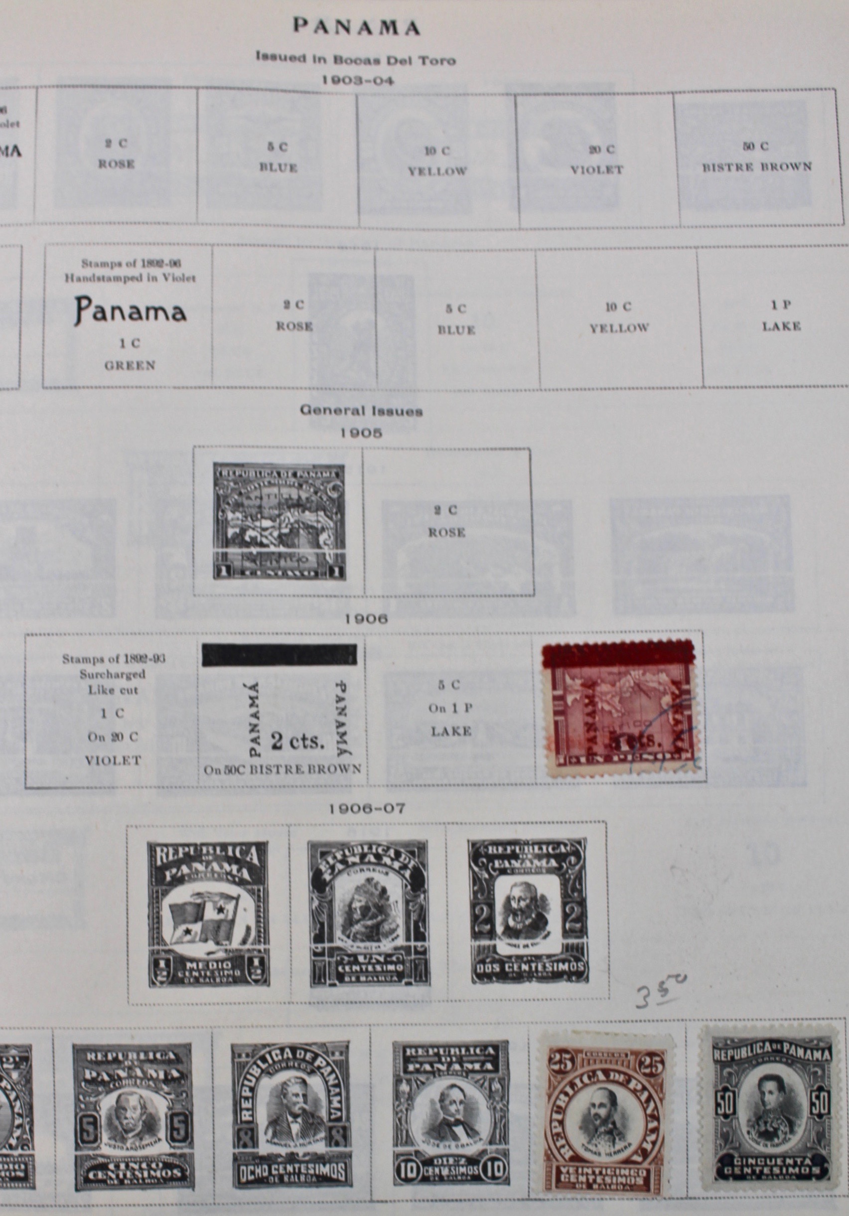 International Stamp Collection in Early Scott's Stamp Album, 1901–1920