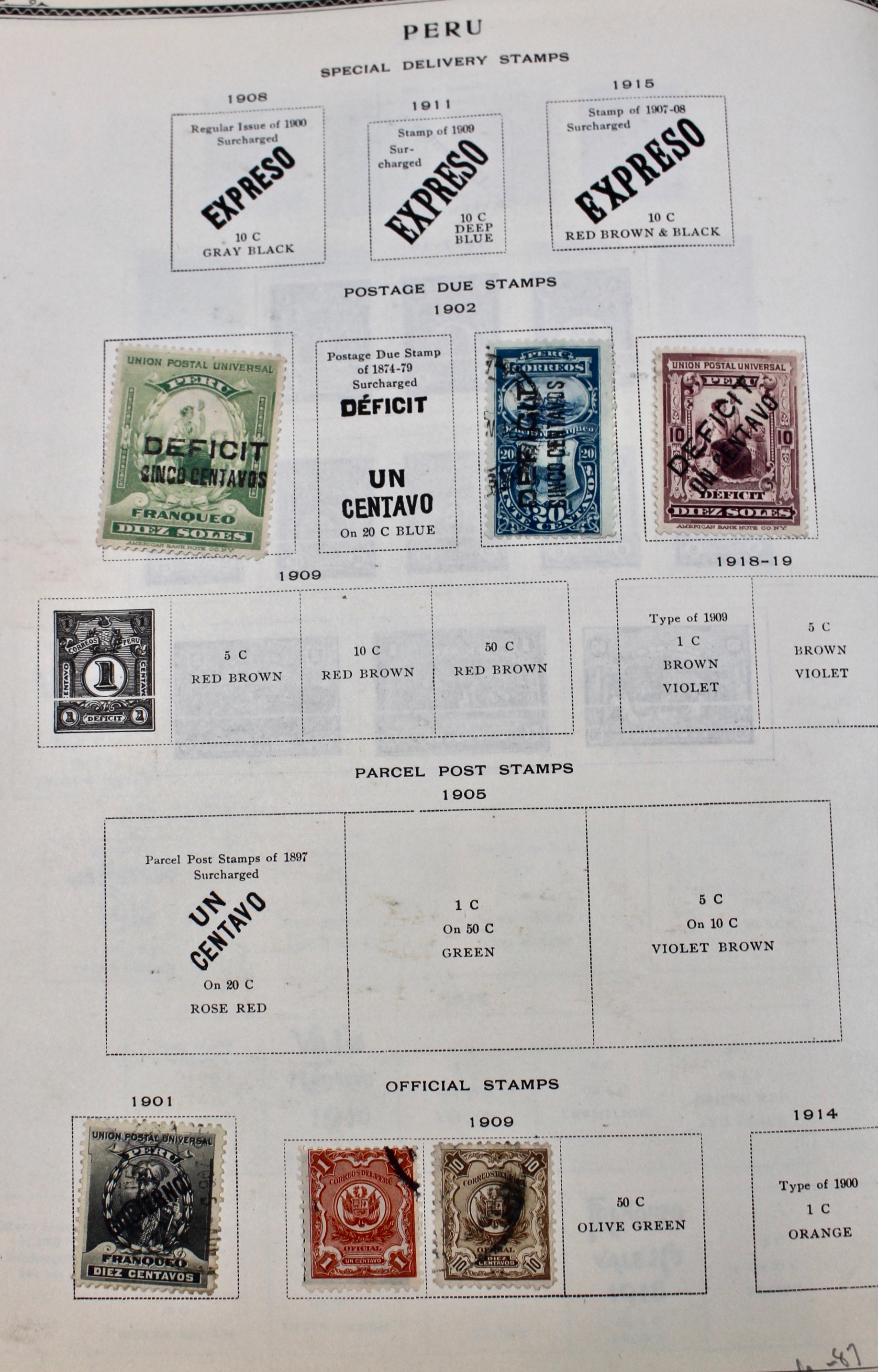 International Stamp Collection in Early Scott's Stamp Album, 1901–1920
