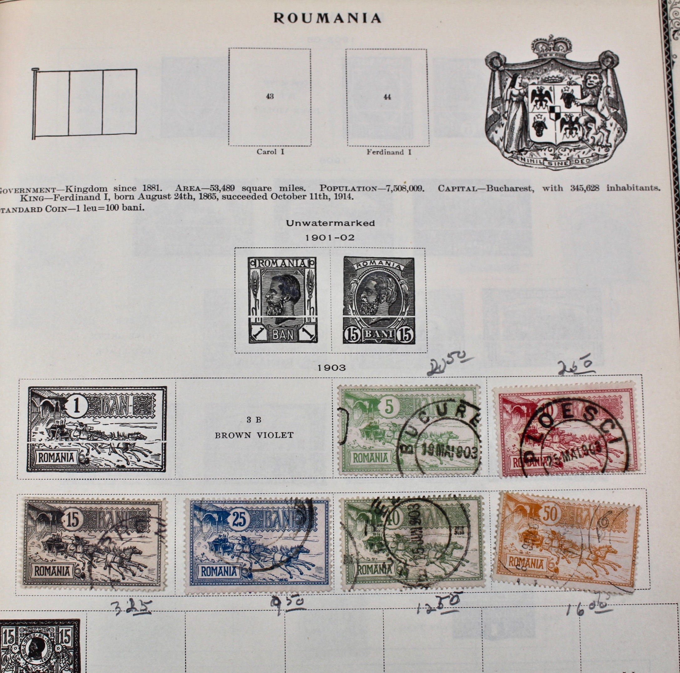 International Stamp Collection in Early Scott's Stamp Album, 1901–1920