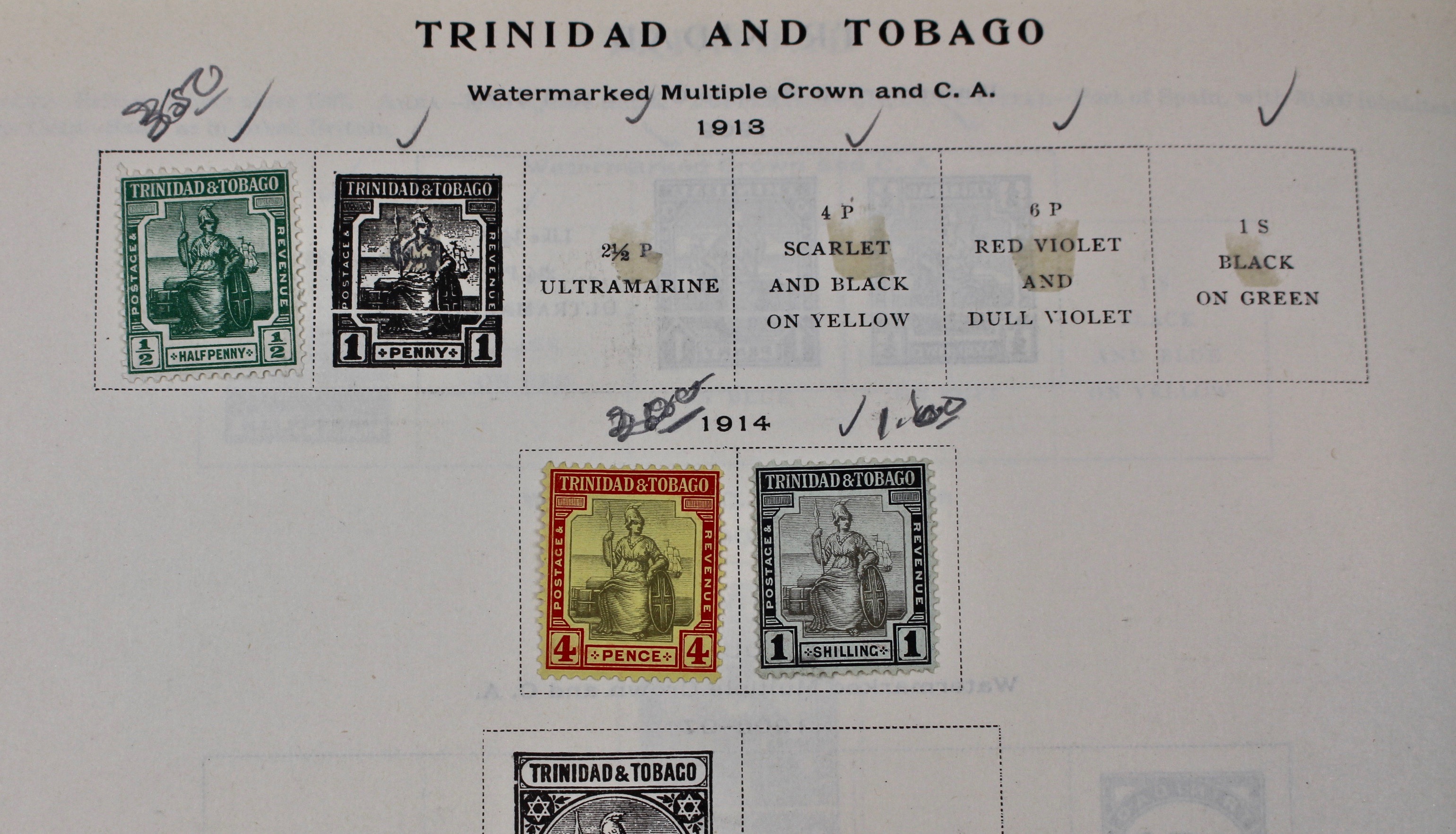 International Stamp Collection in Early Scott's Stamp Album, 1901–1920