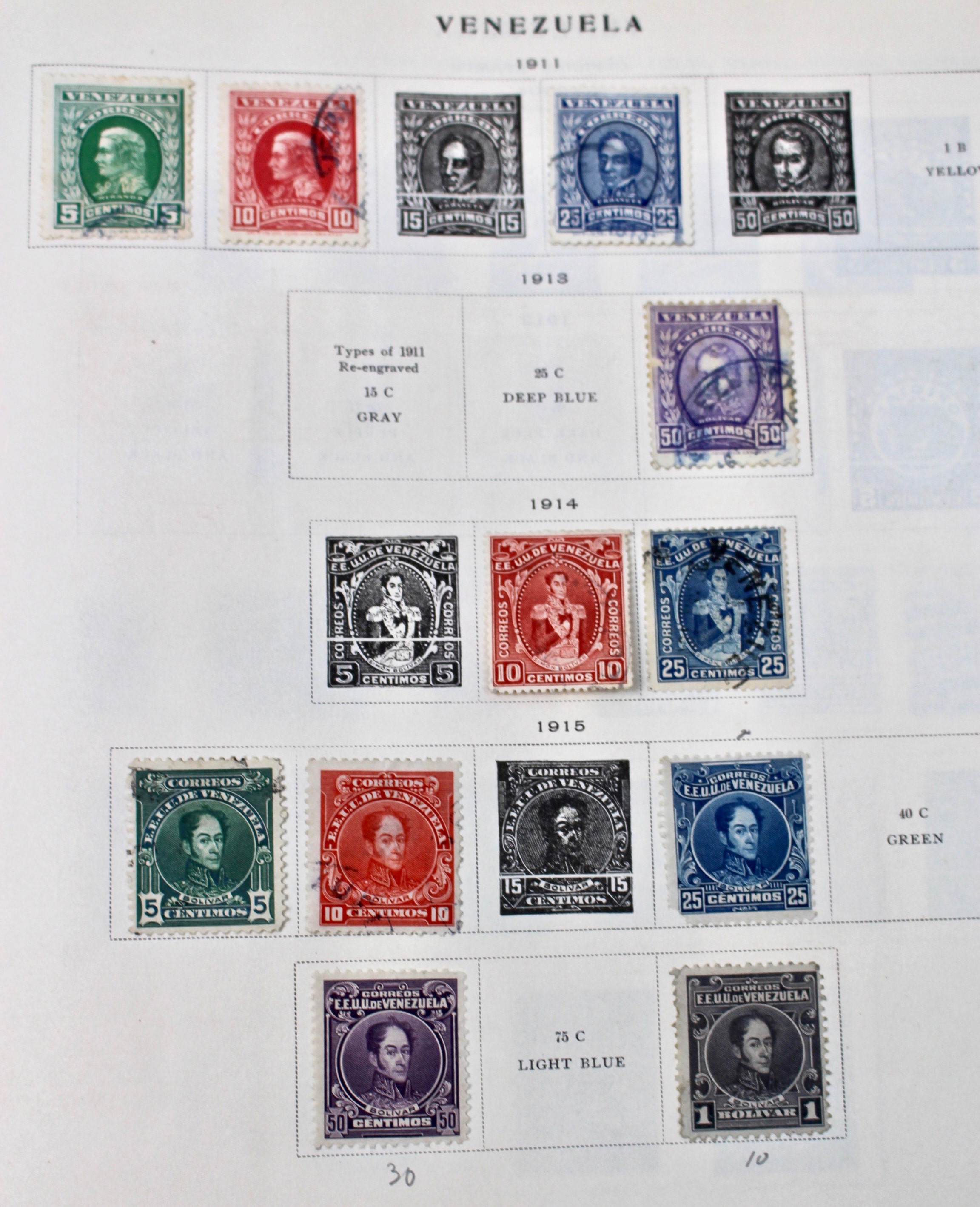 International Stamp Collection in Early Scott's Stamp Album, 1901–1920