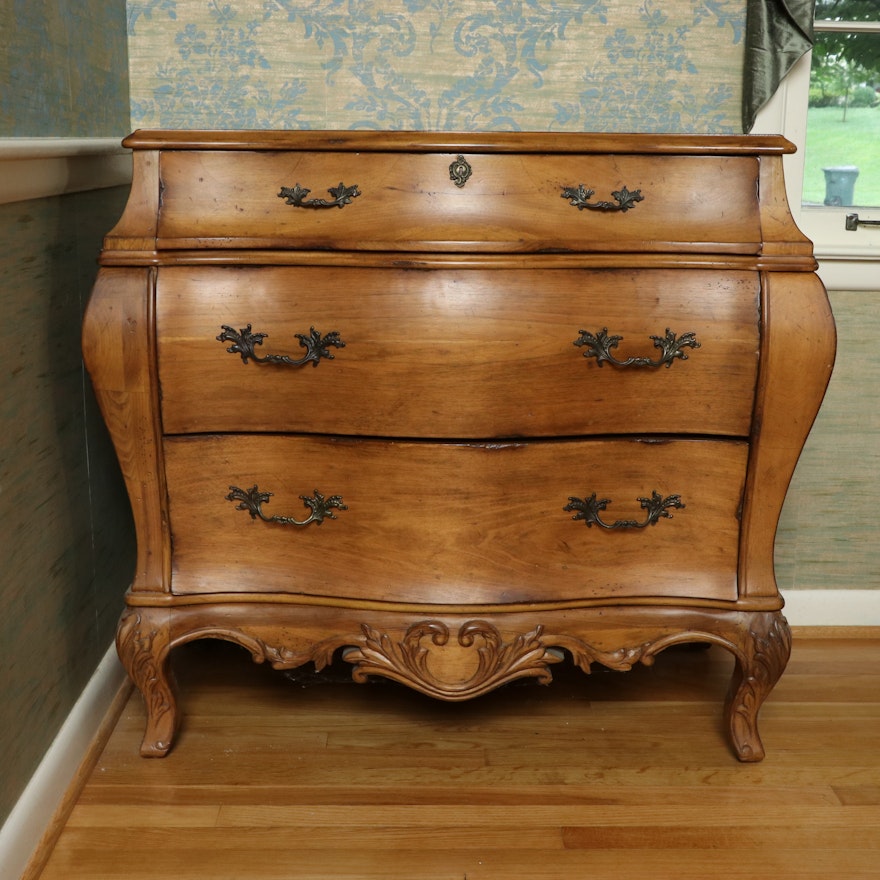 French Provincial Style Bombe Chest of Drawers, Mid to Late 20th Century