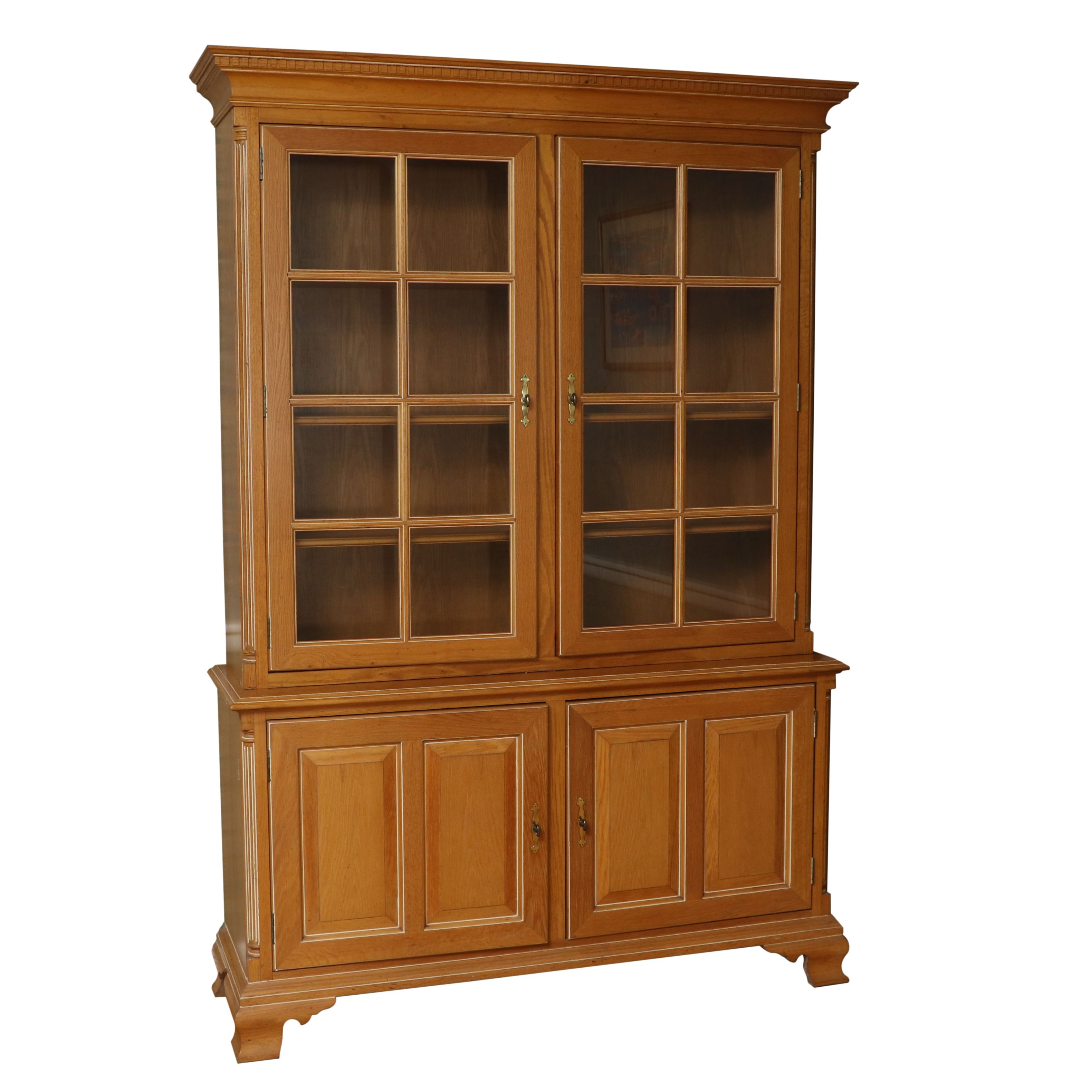Century Furniture Oak China Cabinet, Late 20th Century