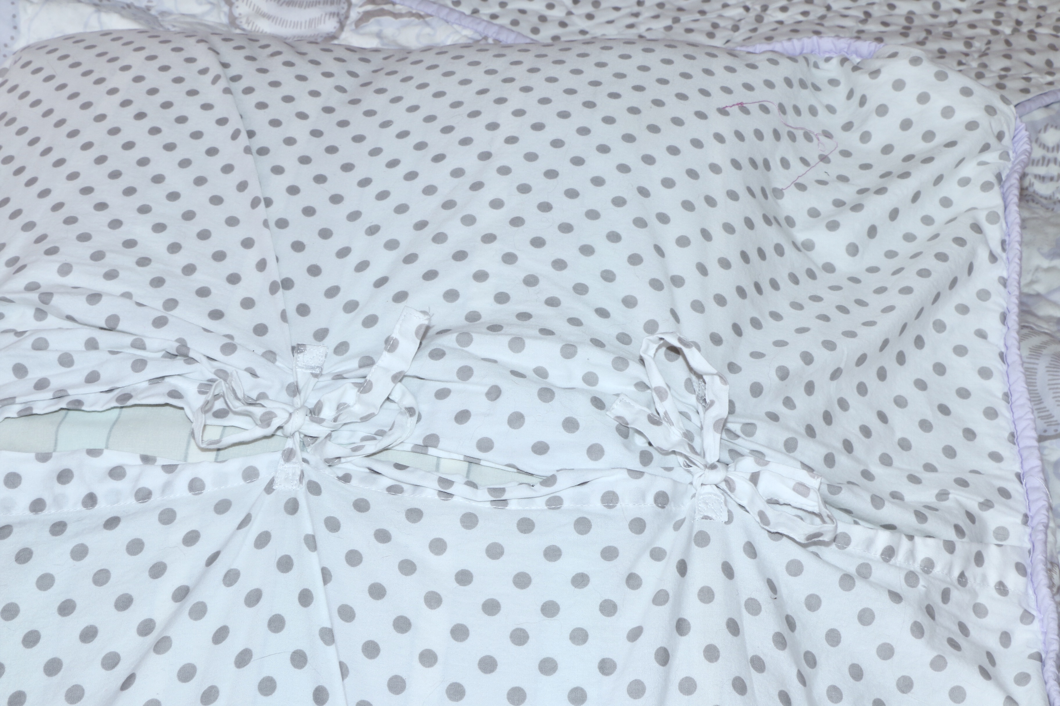 White Paint-Decorated Bunk Beds with Pottery Barn Quilt Set