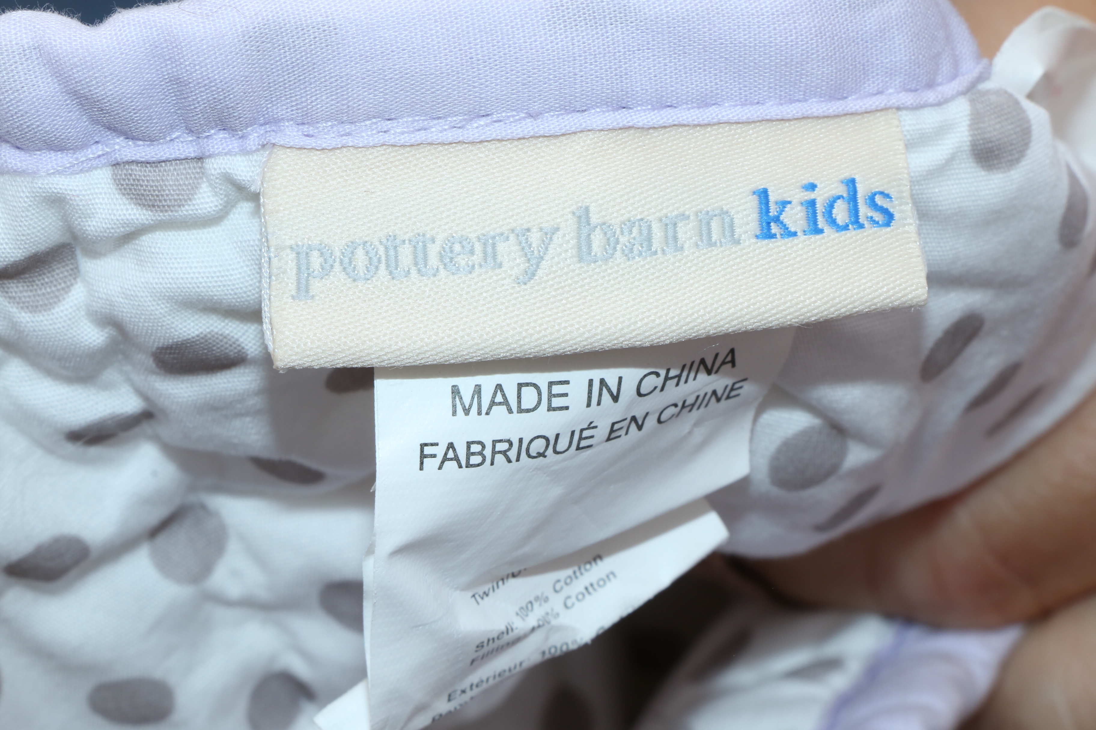 White Paint-Decorated Bunk Beds with Pottery Barn Quilt Set