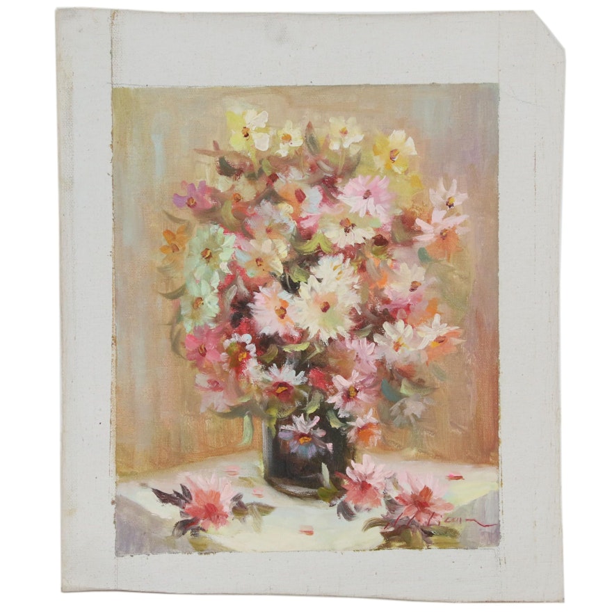 Floral Still Life Oil Painting, 21st Century