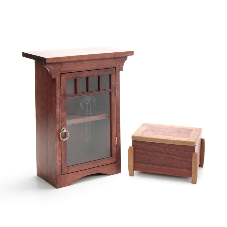 Art Deco Style Table Curio and Wooden Keepsake Box