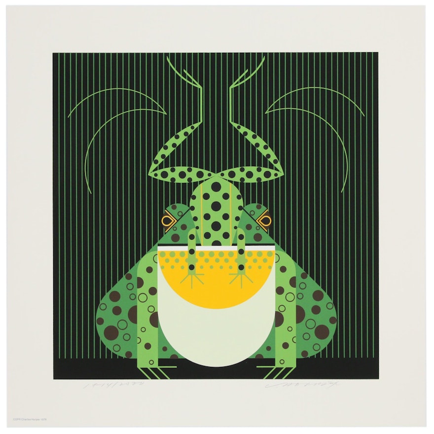 Charley Harper Serigraph "Frog Eat Frog", 1978