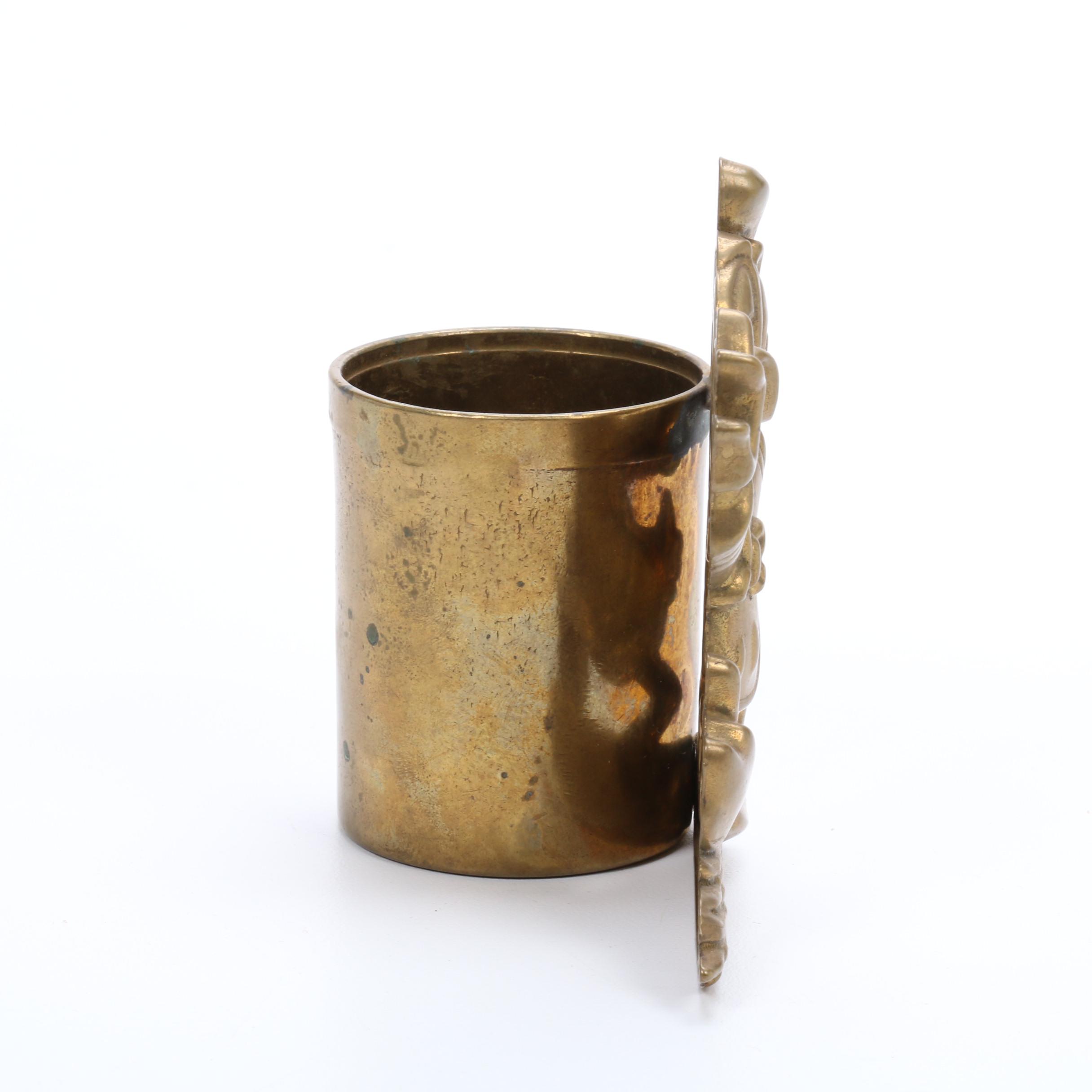 Walt Disney Brass Donald Duck Pencil and Pen Holder, Vintage