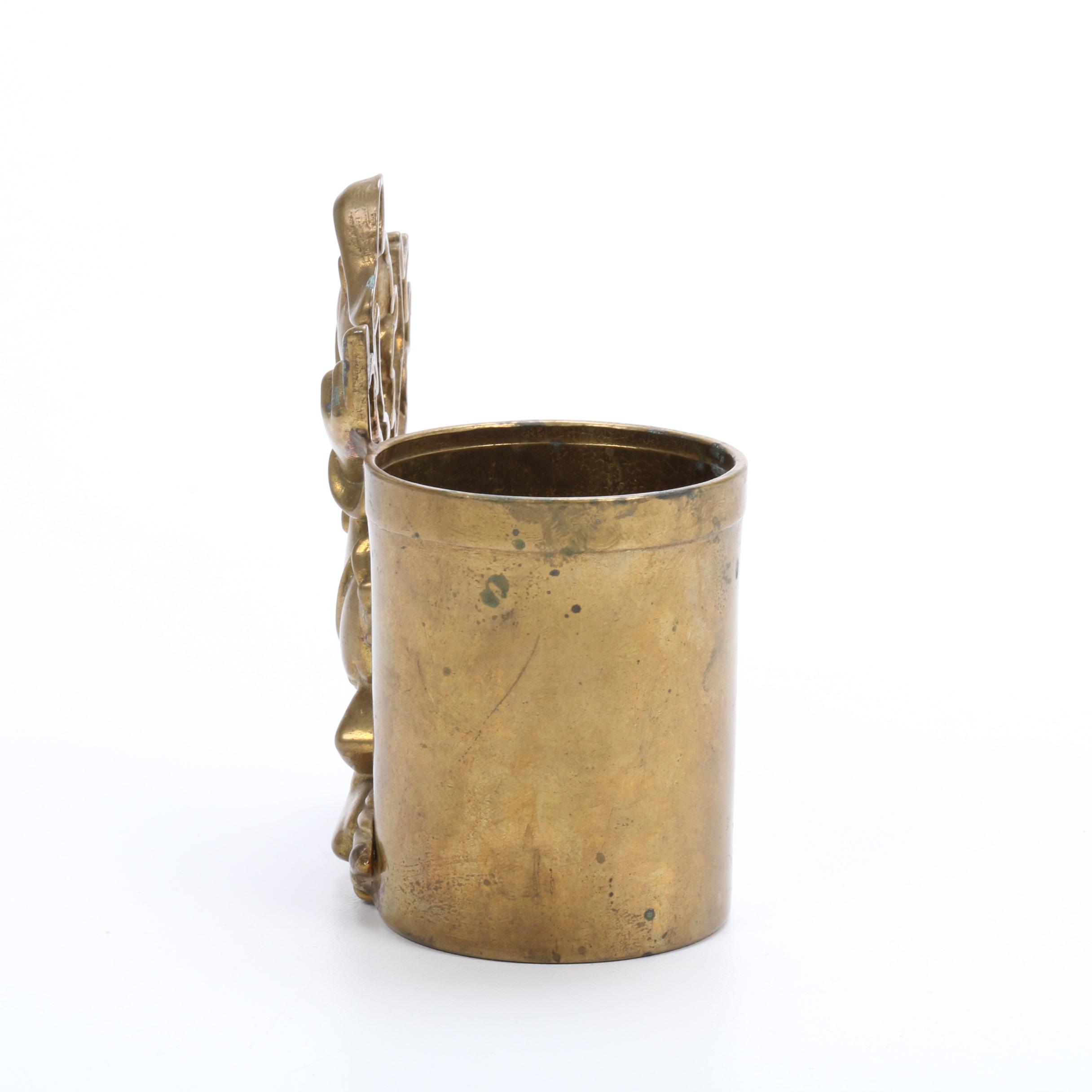 Walt Disney Brass Donald Duck Pencil and Pen Holder, Vintage