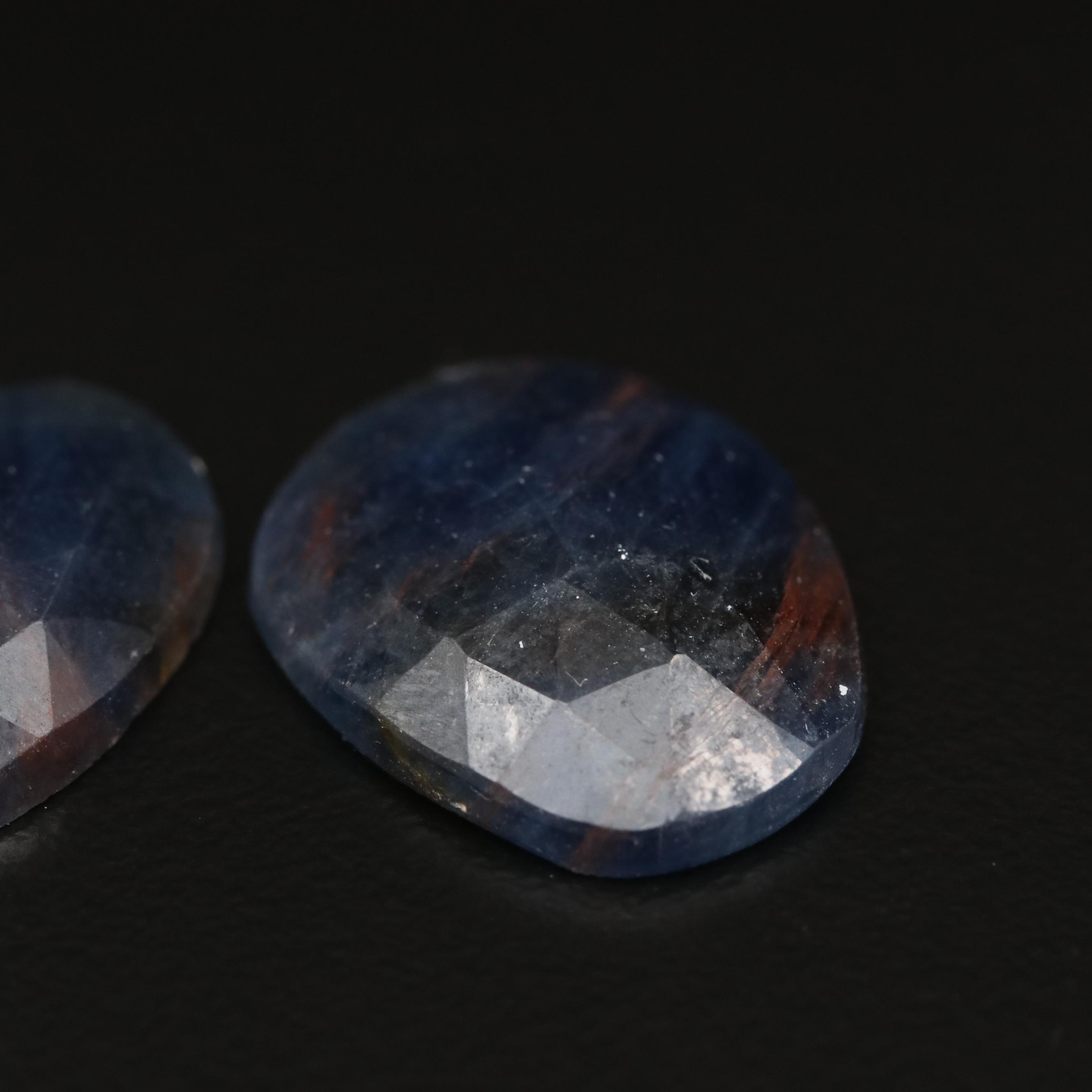 Loose 22.06 CTW Freeform Rose Faceted Corundum Matched Pair