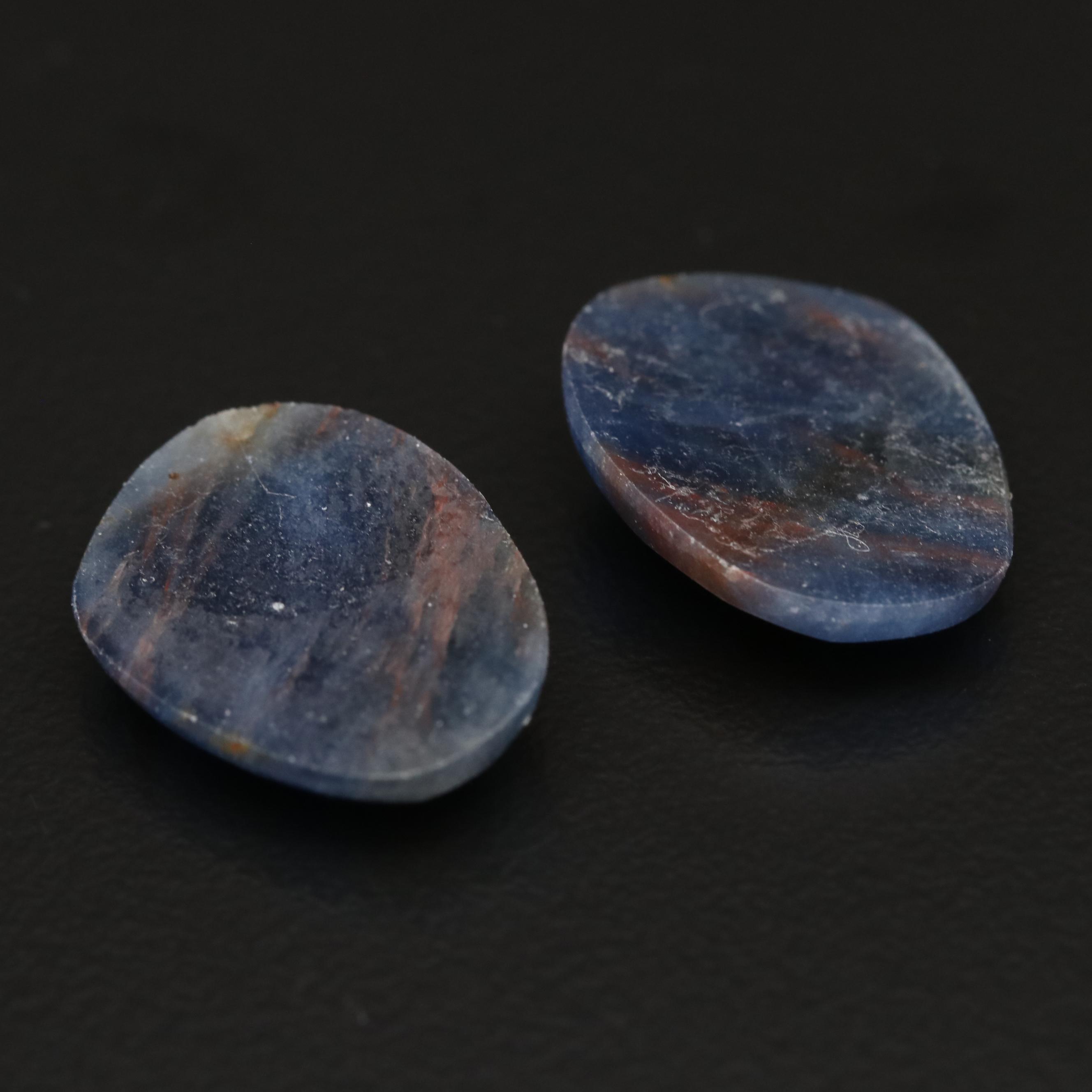 Loose 22.06 CTW Freeform Rose Faceted Corundum Matched Pair