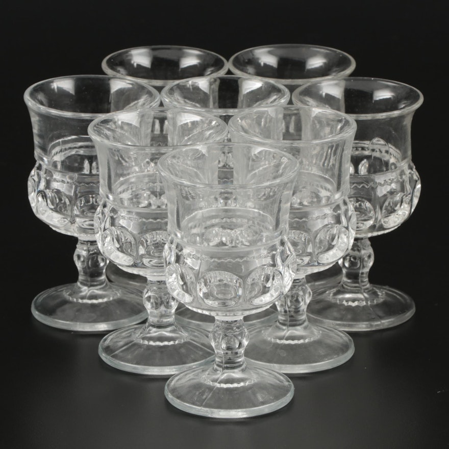 Tiffin-Franciscan "King's Crown" Pressed Glass Wine Goblets, 1943–1962