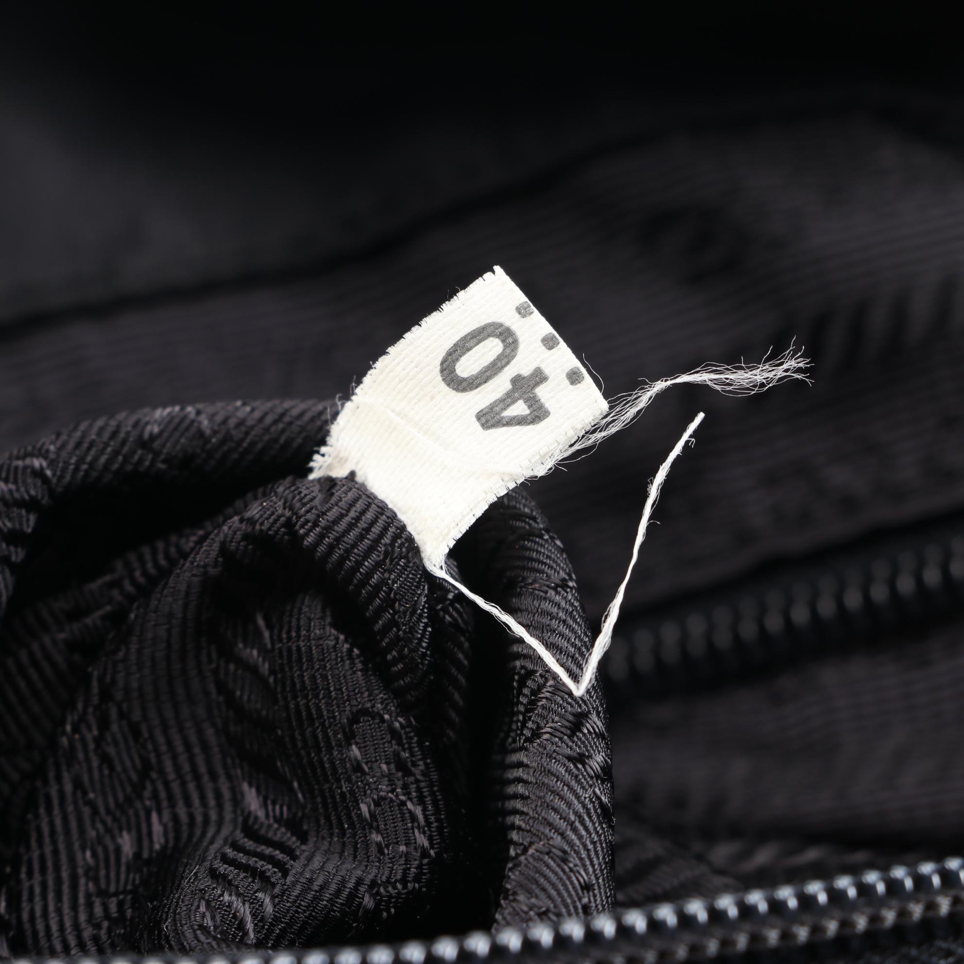 Prada Black Vela Nylon Drawstring Backpack with Patent Leather Trim