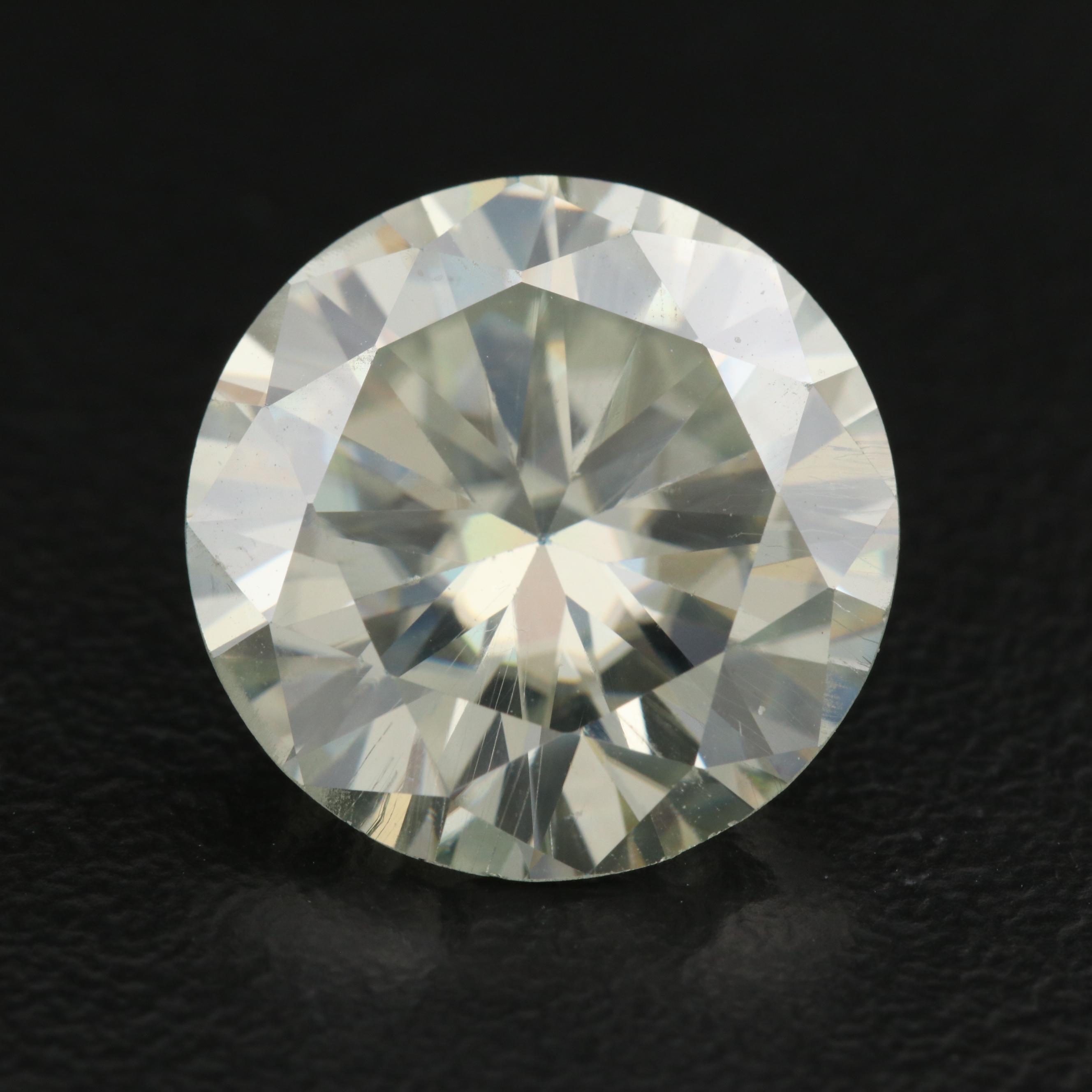 Loose Lab Grown 7.34 CT Round Faceted Moissanite