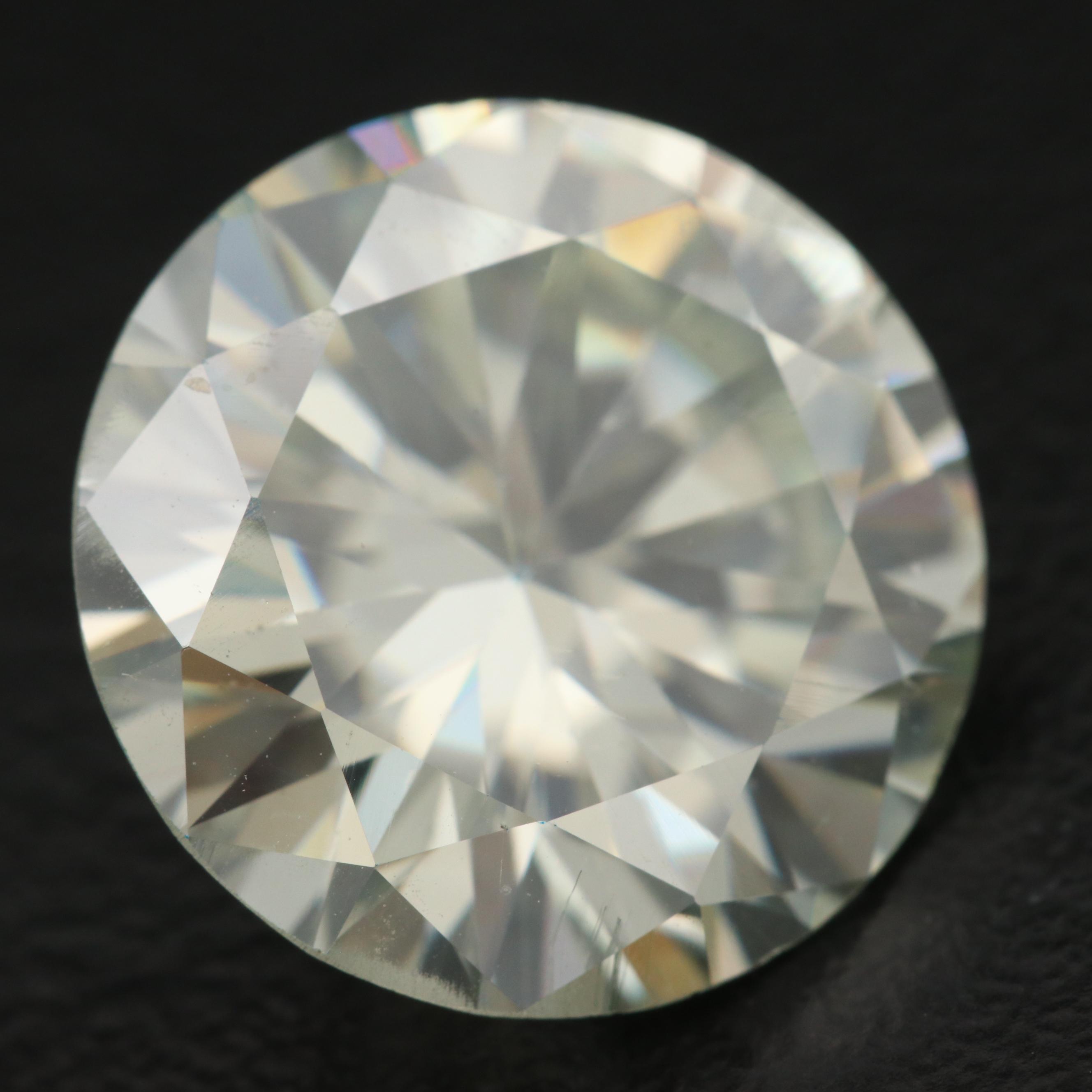 Loose Lab Grown 7.34 CT Round Faceted Moissanite